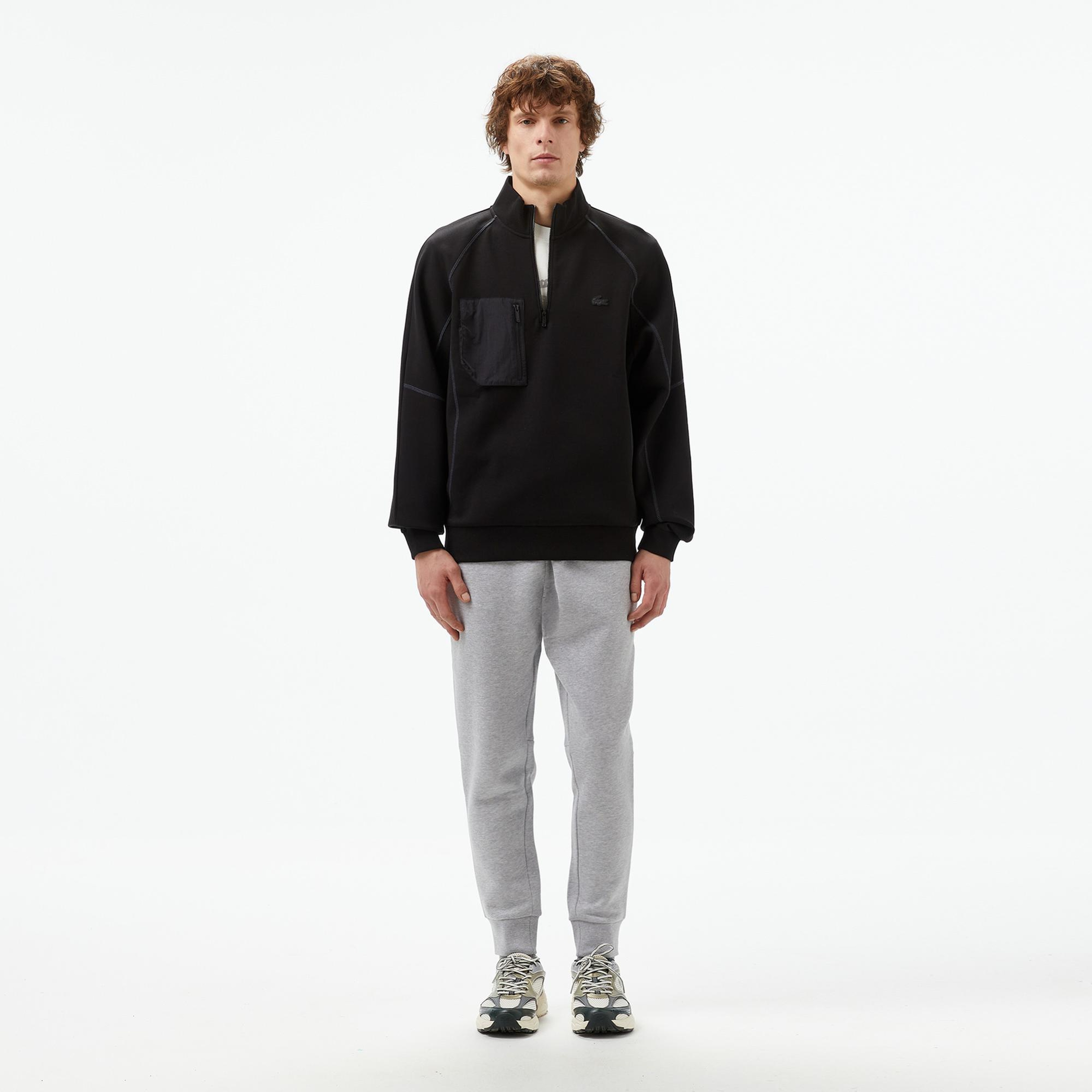 Lacoste Relaxed Fit Erkek Siyah Sweatshirt