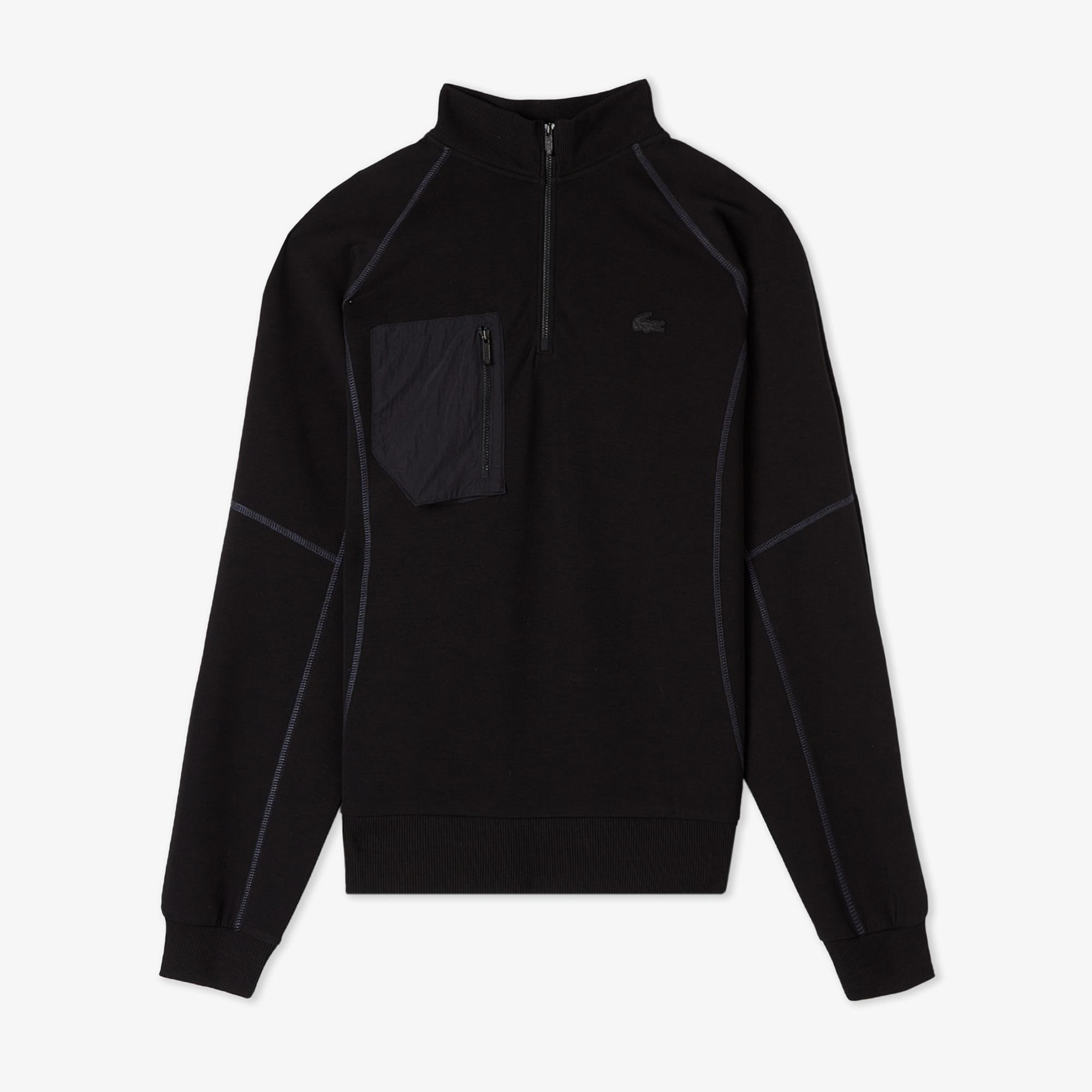 Lacoste Relaxed Fit Erkek Siyah Sweatshirt