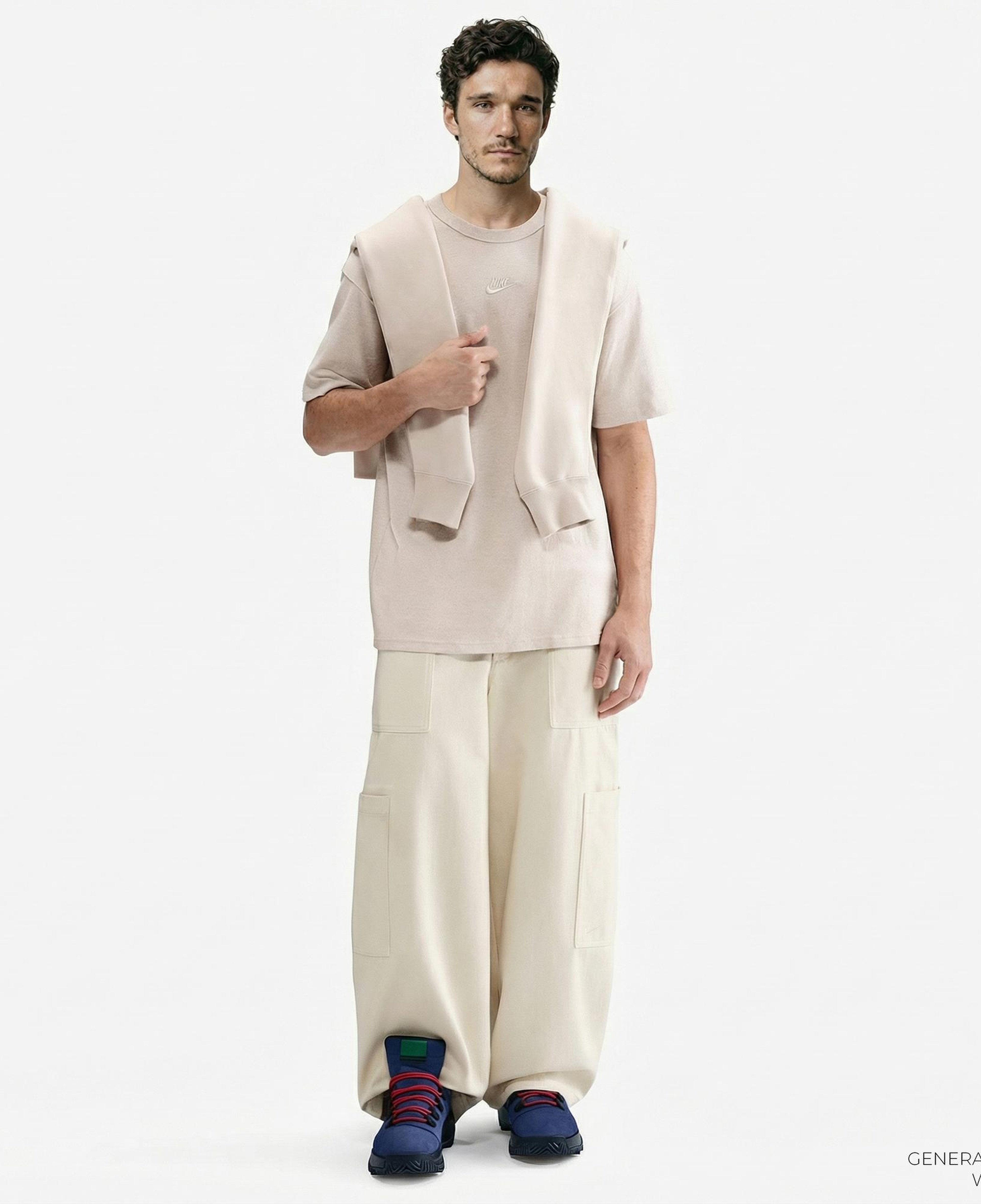 Nike Sportswear Premium Essentials Erkek Krem Rengi T-Shirt