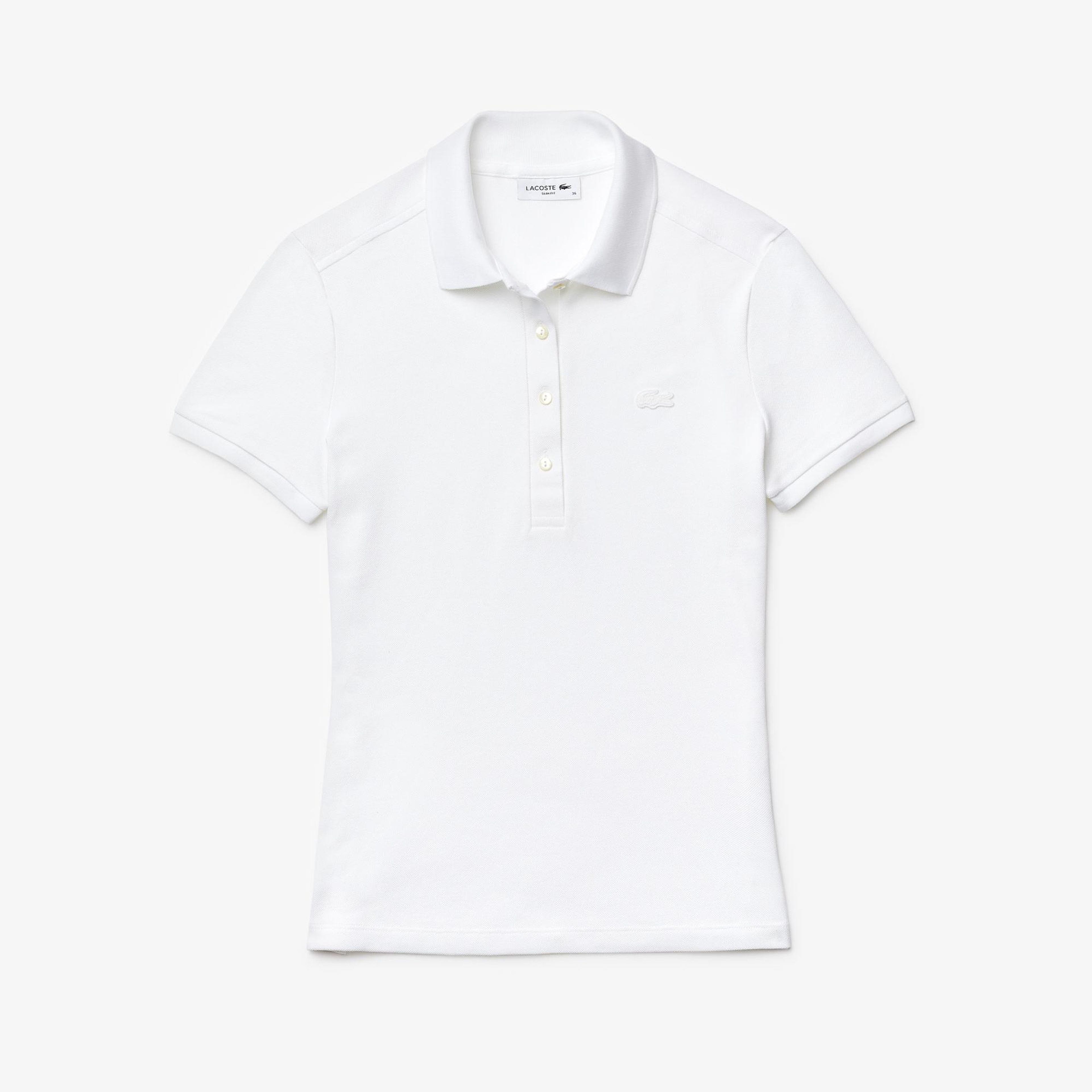 Lacoste L.12.D Kadın Slim Fit Beyaz Polo