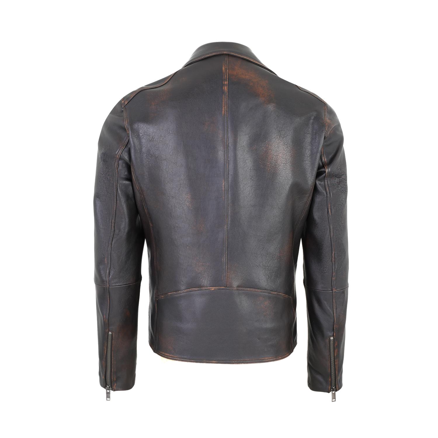 Santo Siyah Erkek Vintage Deri Ceket