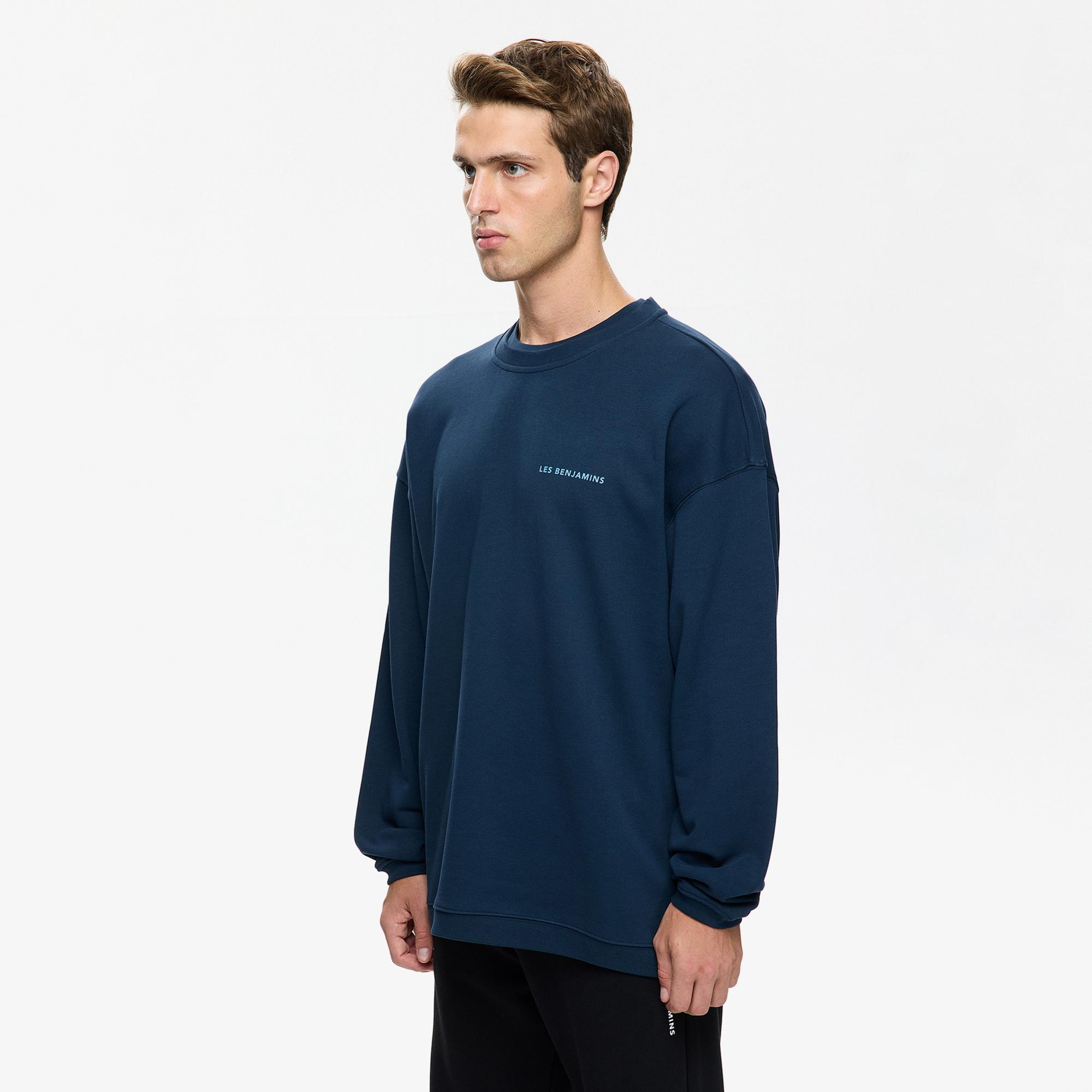Les Benjamins Erkek Mavi Sweatshirt