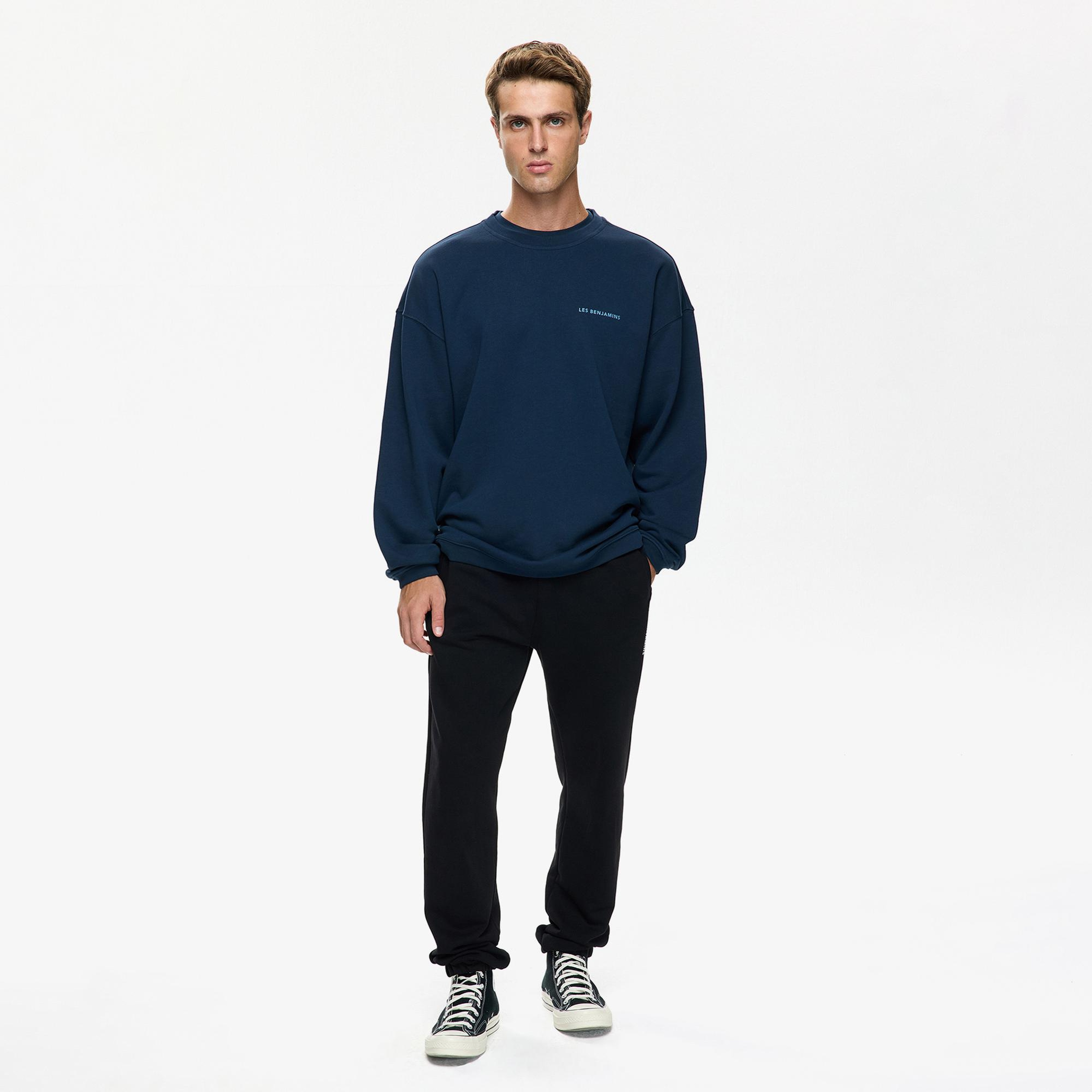 Les Benjamins Erkek Mavi Sweatshirt