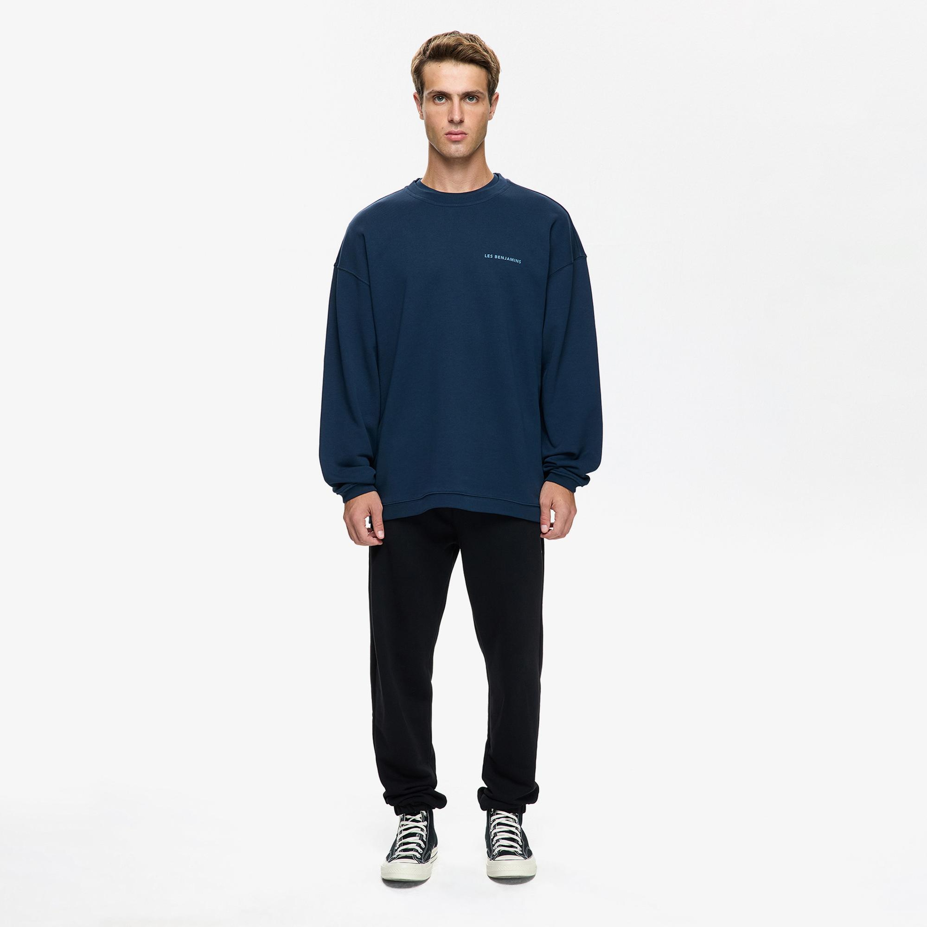 Les Benjamins Erkek Mavi Sweatshirt