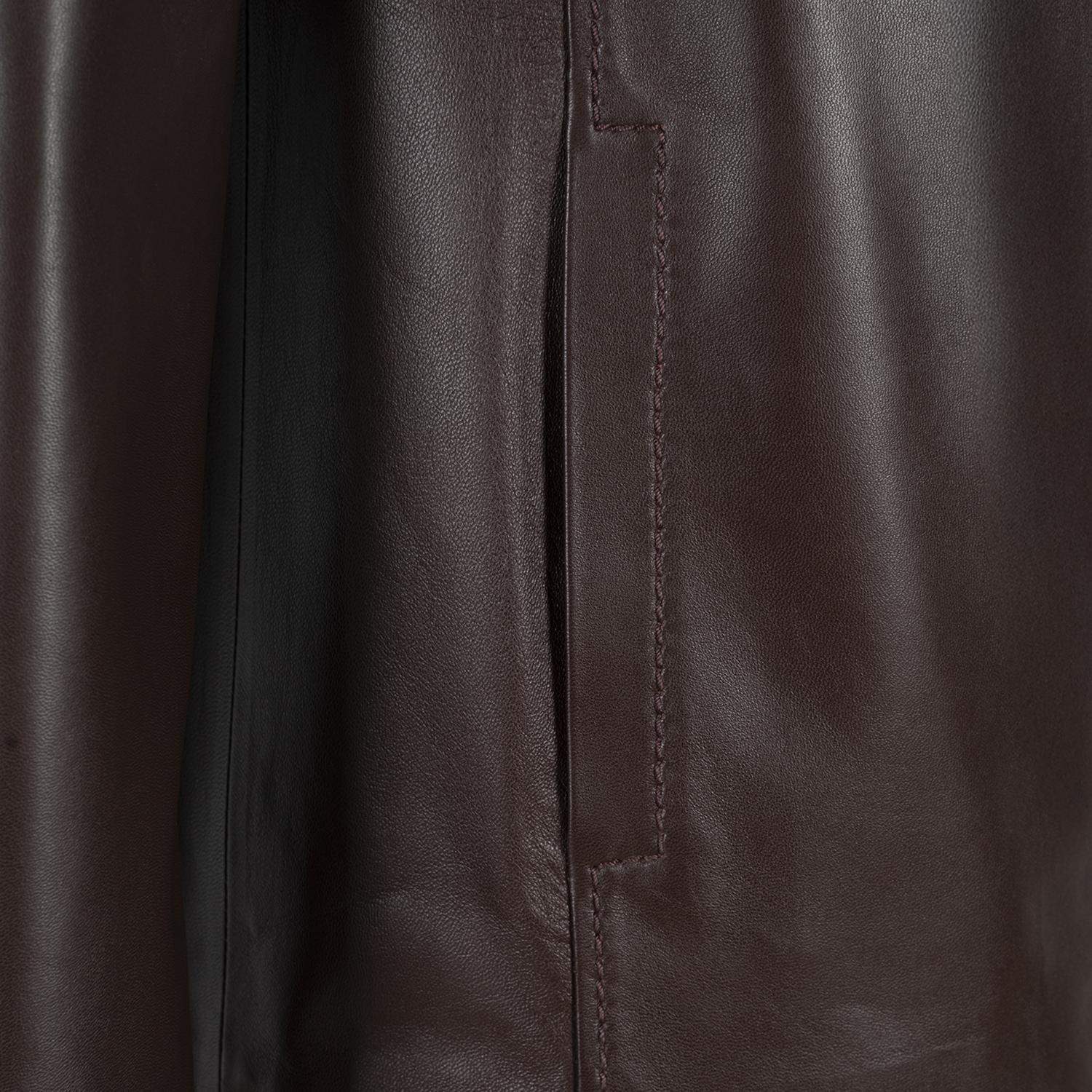 Kadın Kahve Gömlek Yakalı Deri Ceket