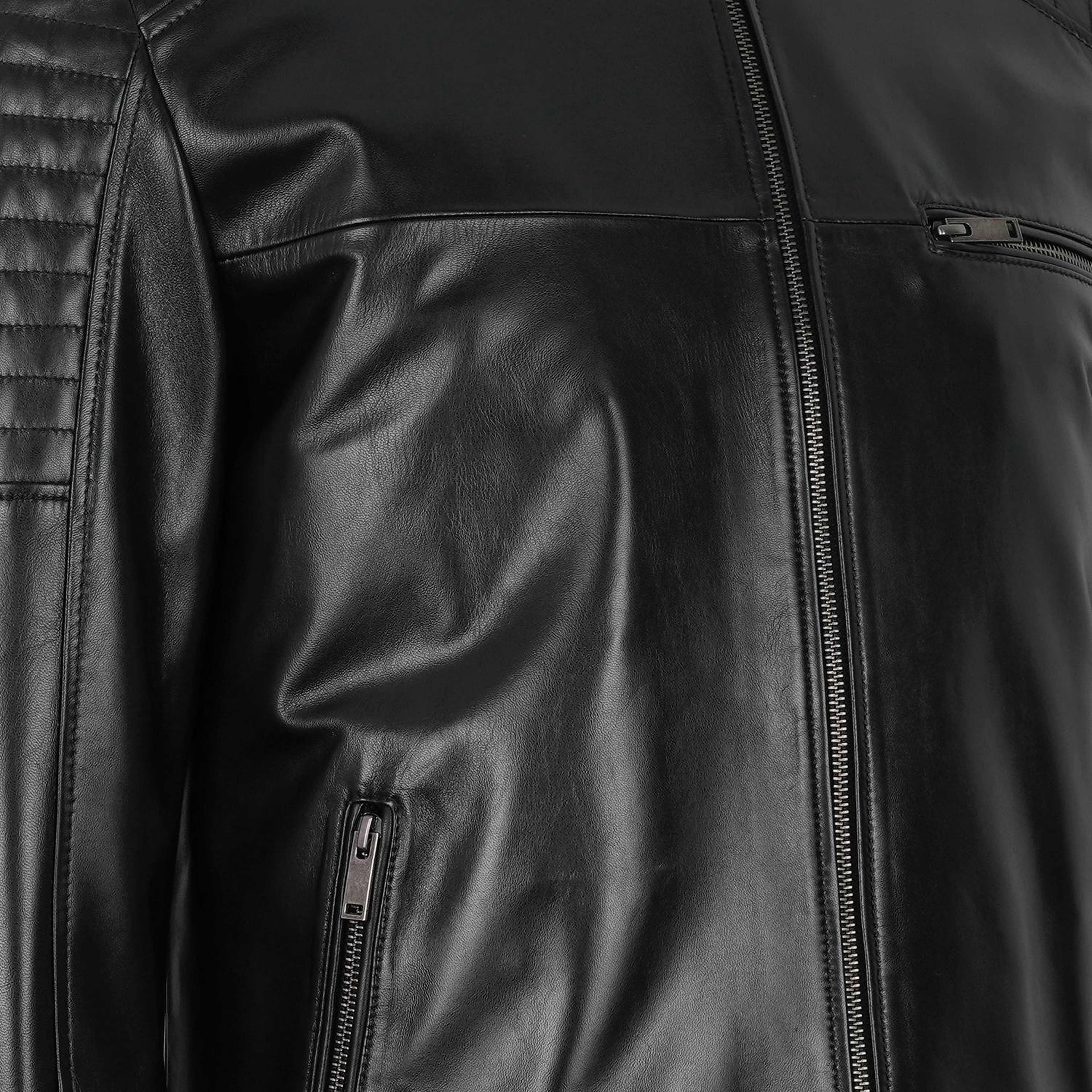 Steven Siyah Erkek Deri Mont