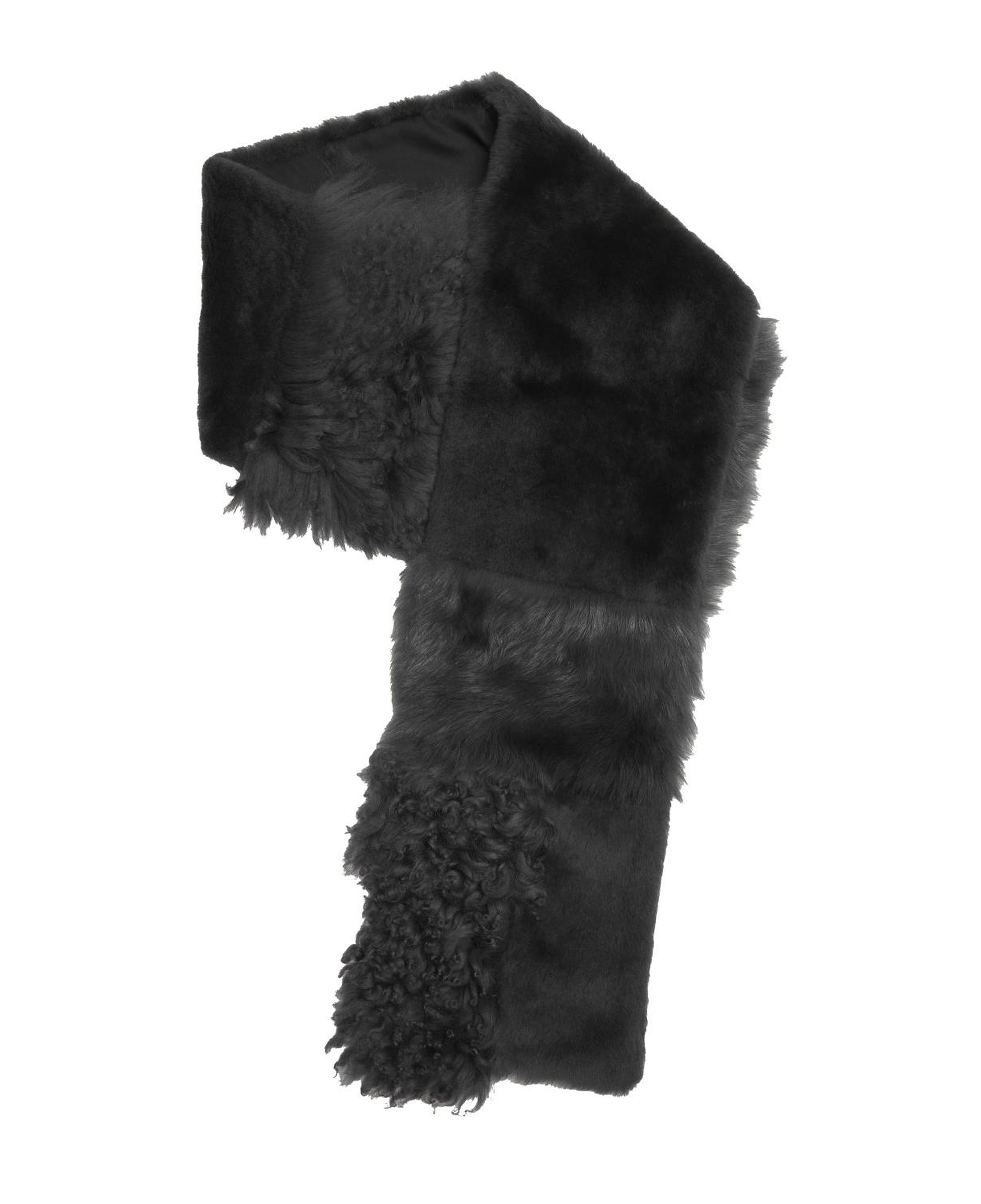 Miranna Siyah Kadın Kürk Şal Yaka