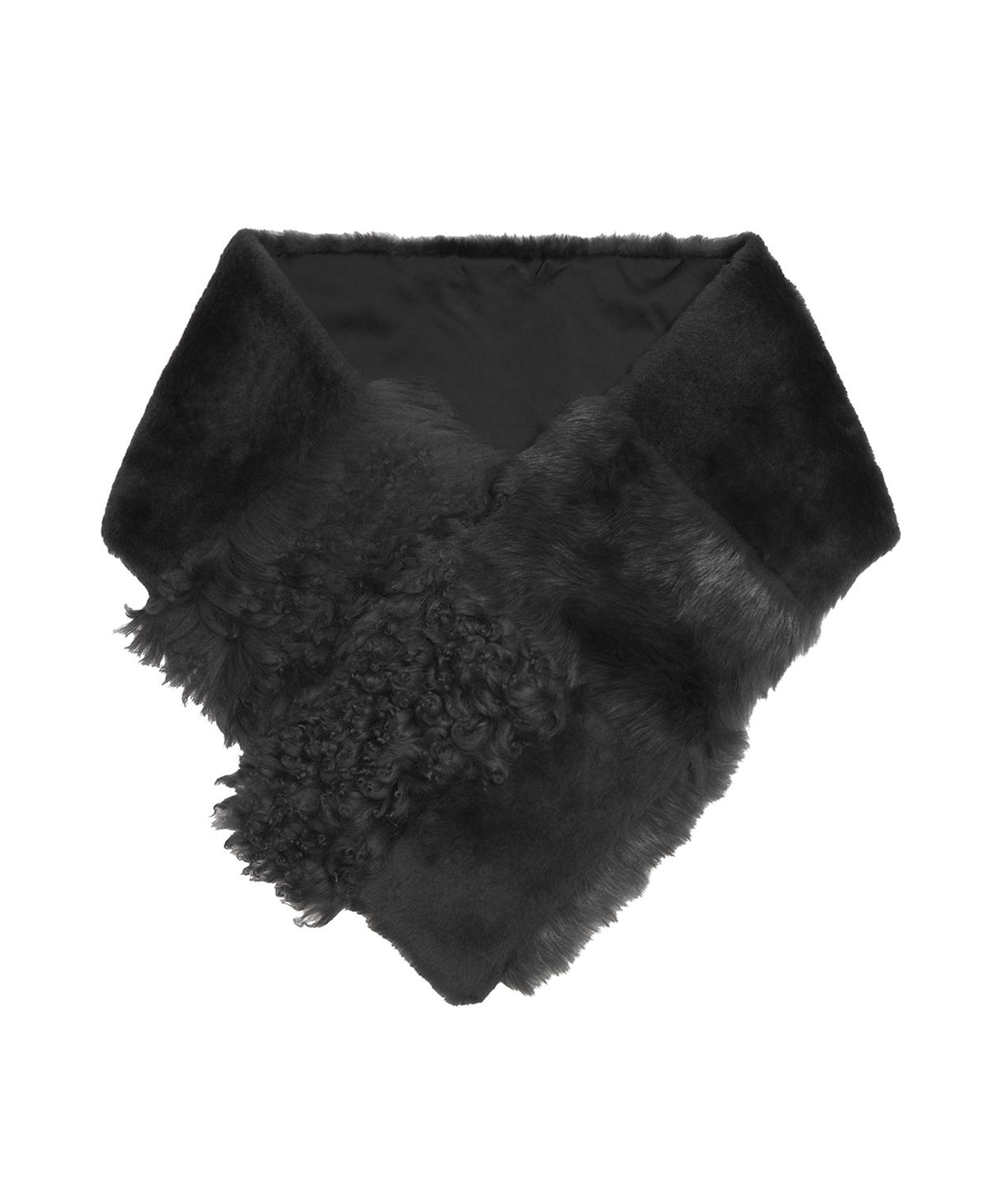 Miranna Siyah Kadın Kürk Şal Yaka