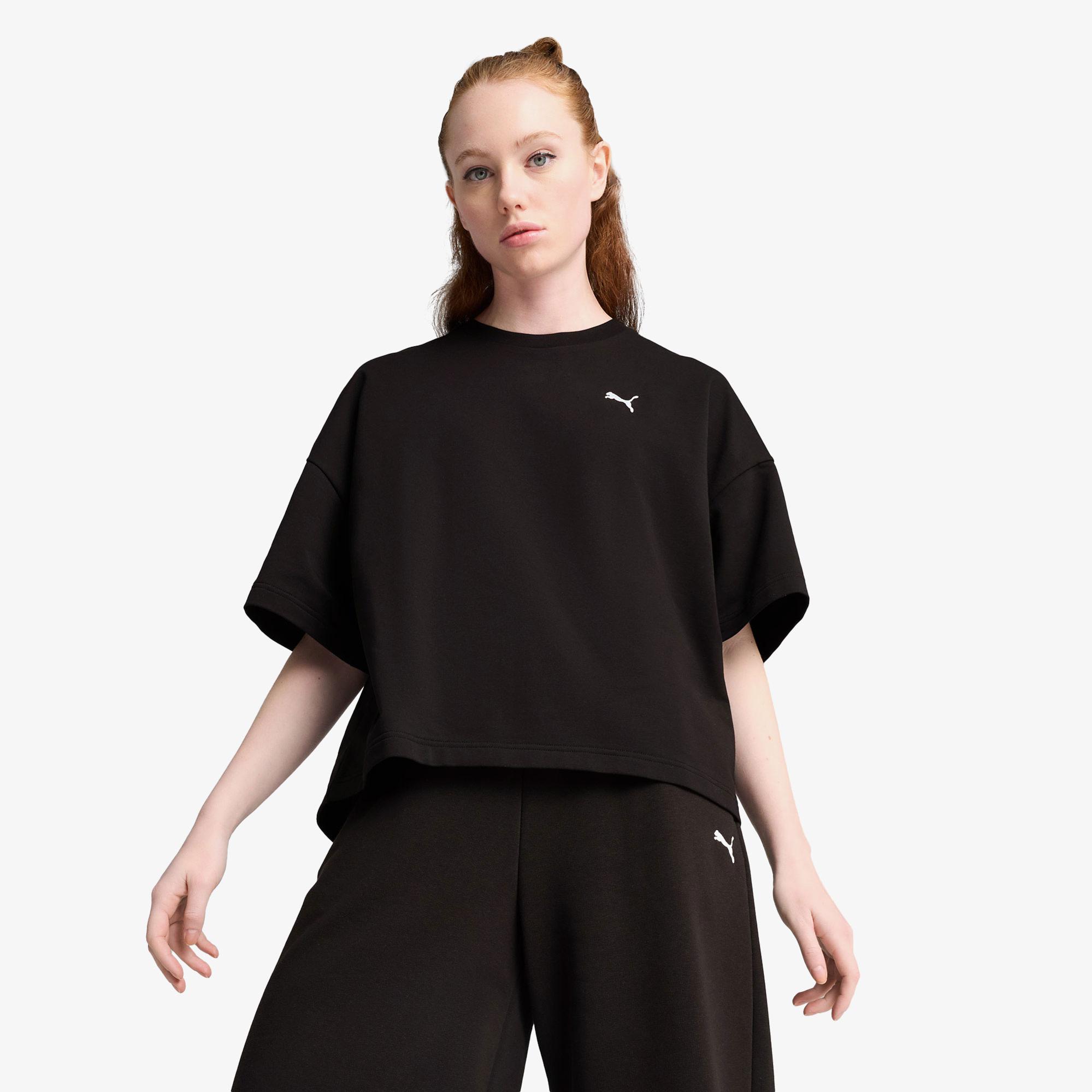 Puma Wardrobe Essentials Relaxed Kadın Siyah T-Shirt