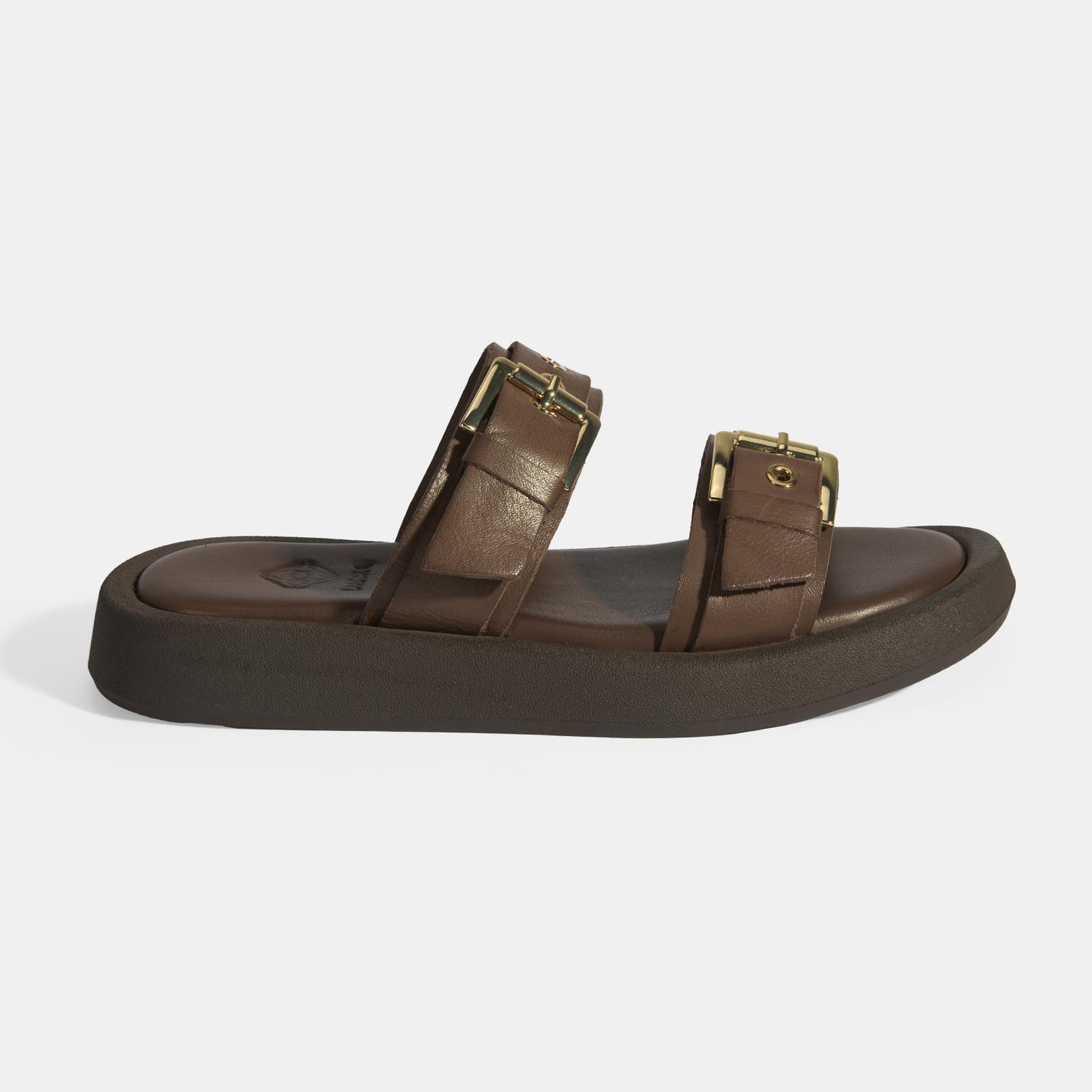 Kadın Kahve Toka Detaylı Deri Terlik