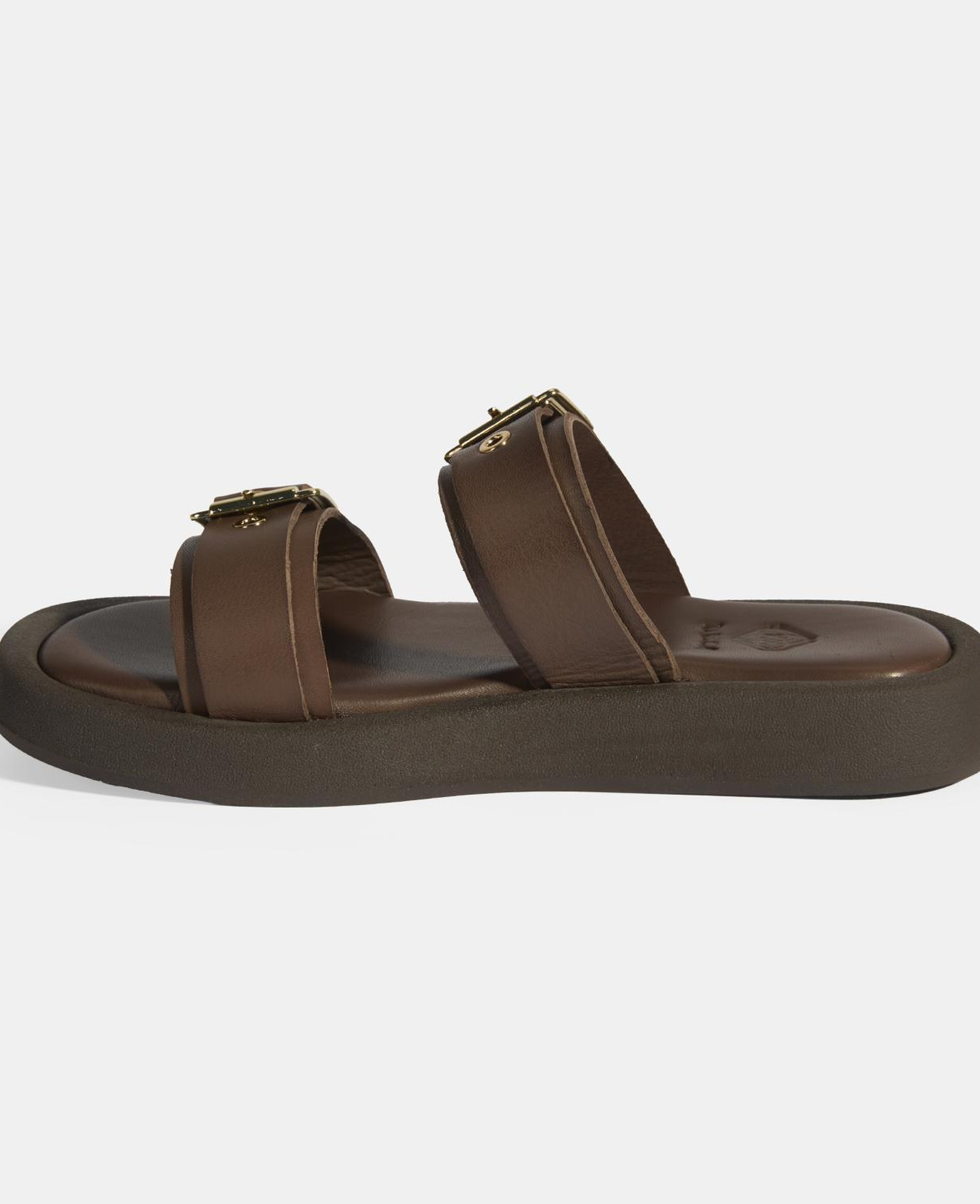 Kadın Kahve Toka Detaylı Deri Terlik