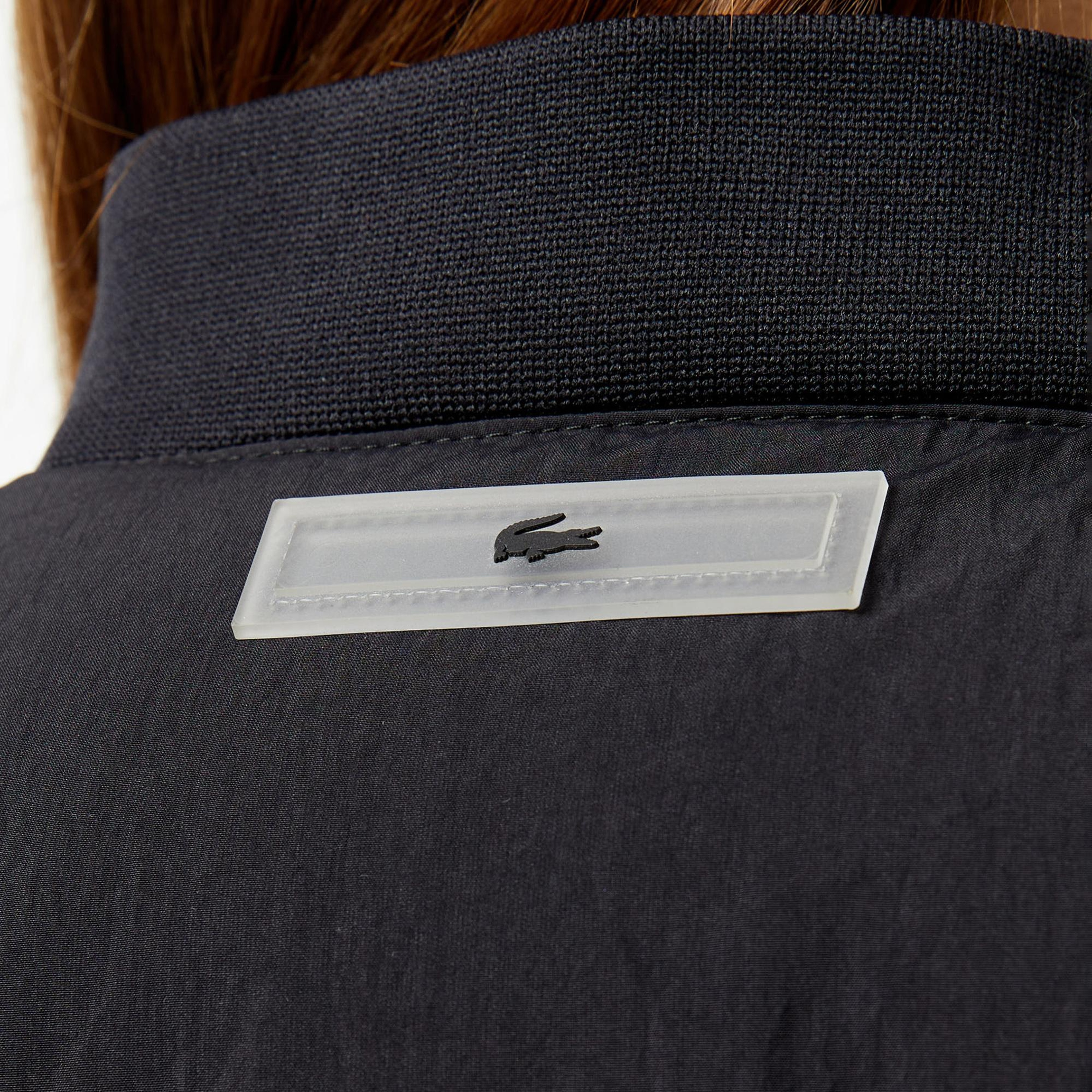 Lacoste Kadın Relaxed Fit Dik Yaka Siyah Mont