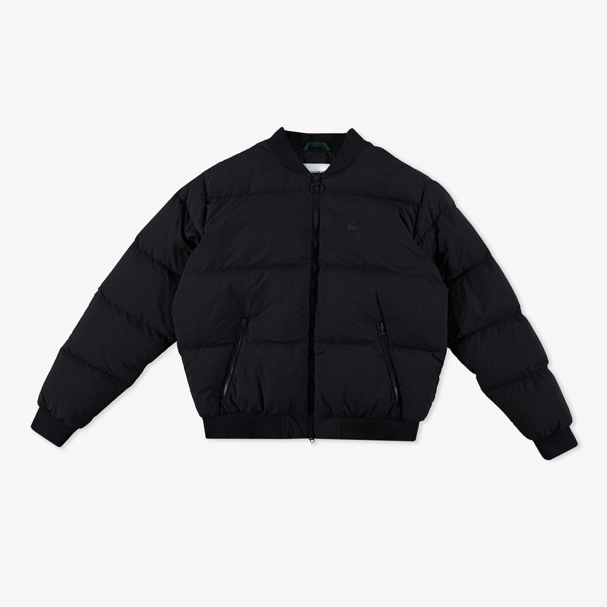 Lacoste Kadın Relaxed Fit Dik Yaka Siyah Mont