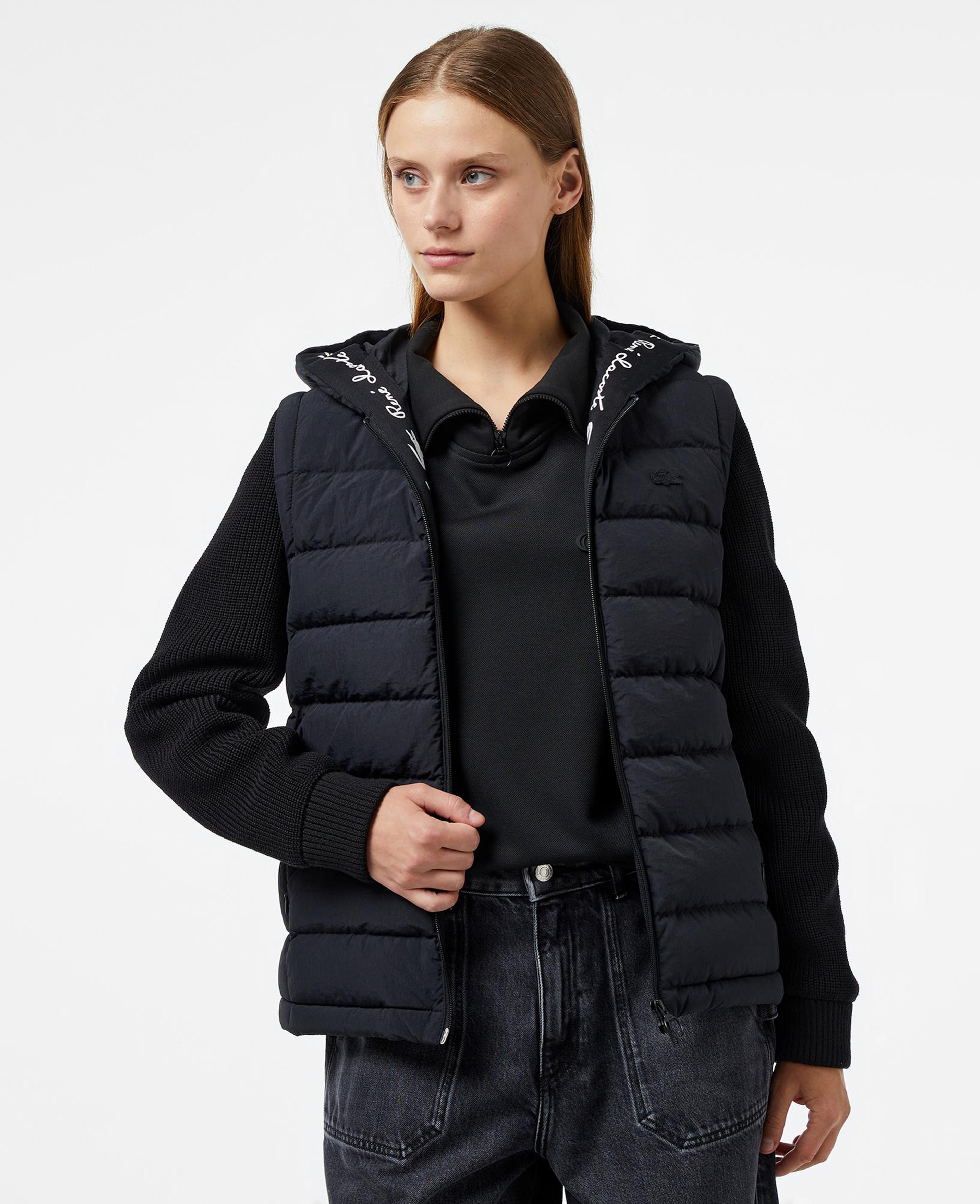 Lacoste Kadın Regular Fit Uzun Kollu Kapüşonlu Siyah Yelek