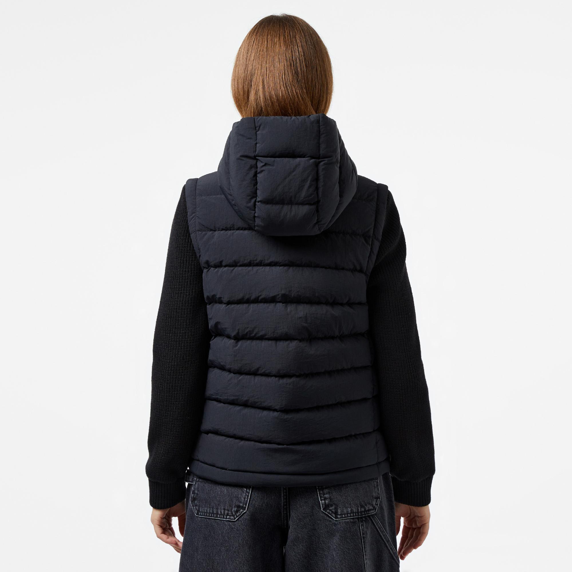 Lacoste Kadın Regular Fit Uzun Kollu Kapüşonlu Siyah Yelek