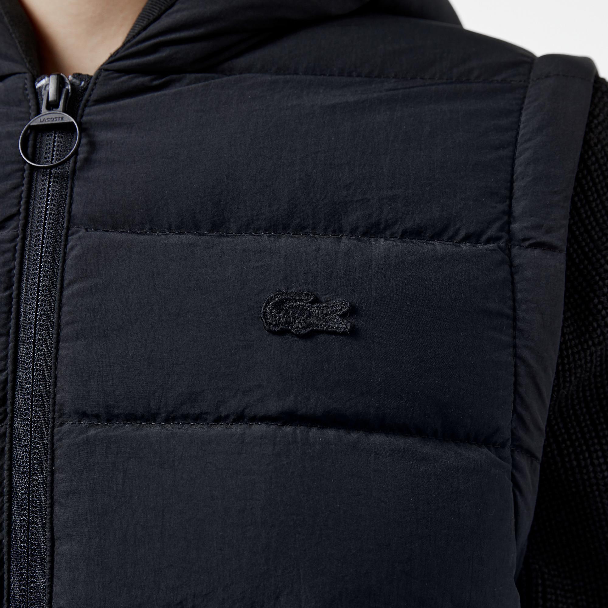 Lacoste Kadın Regular Fit Uzun Kollu Kapüşonlu Siyah Yelek