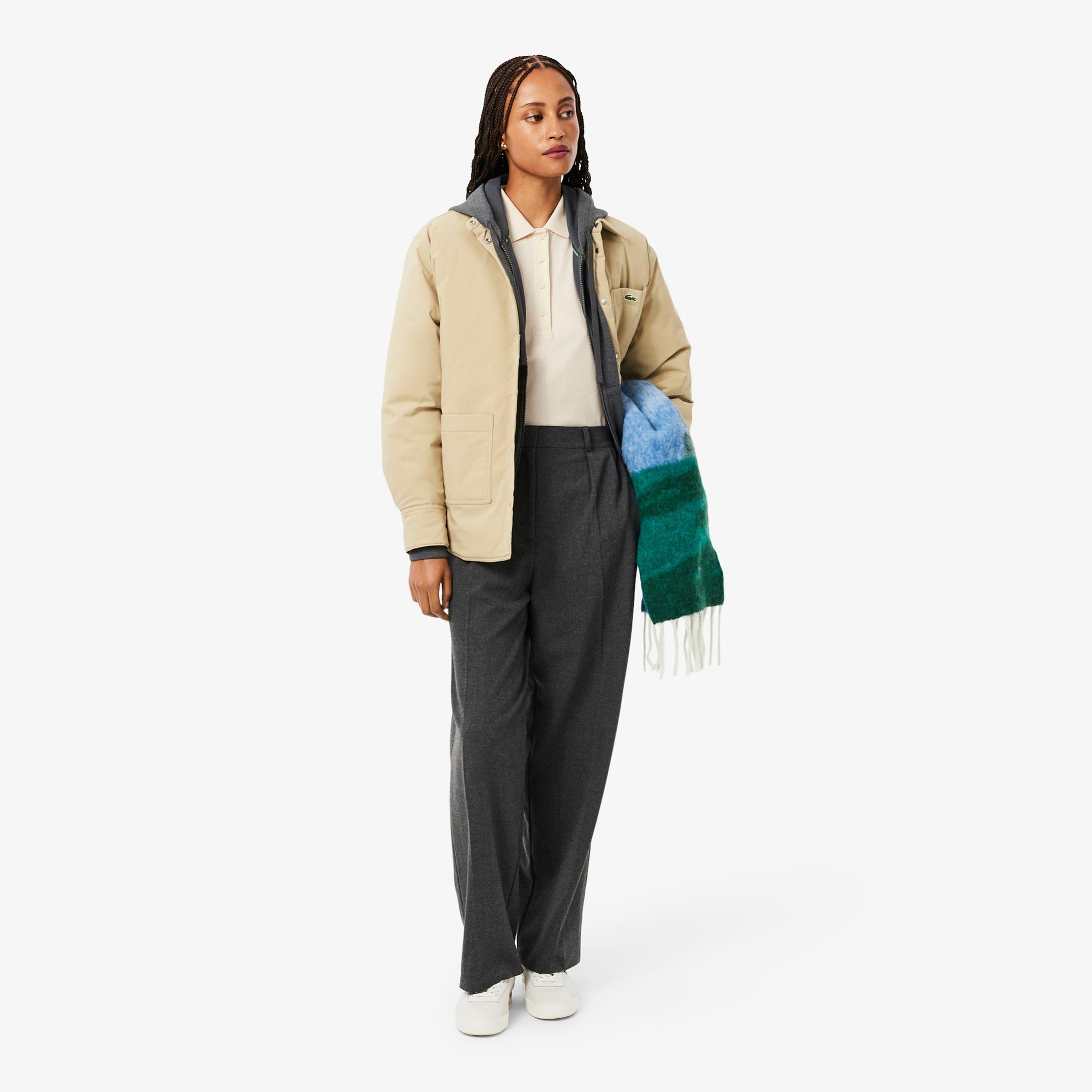 Lacoste Kadın Regular Fit Uzun Kollu Krem Polo