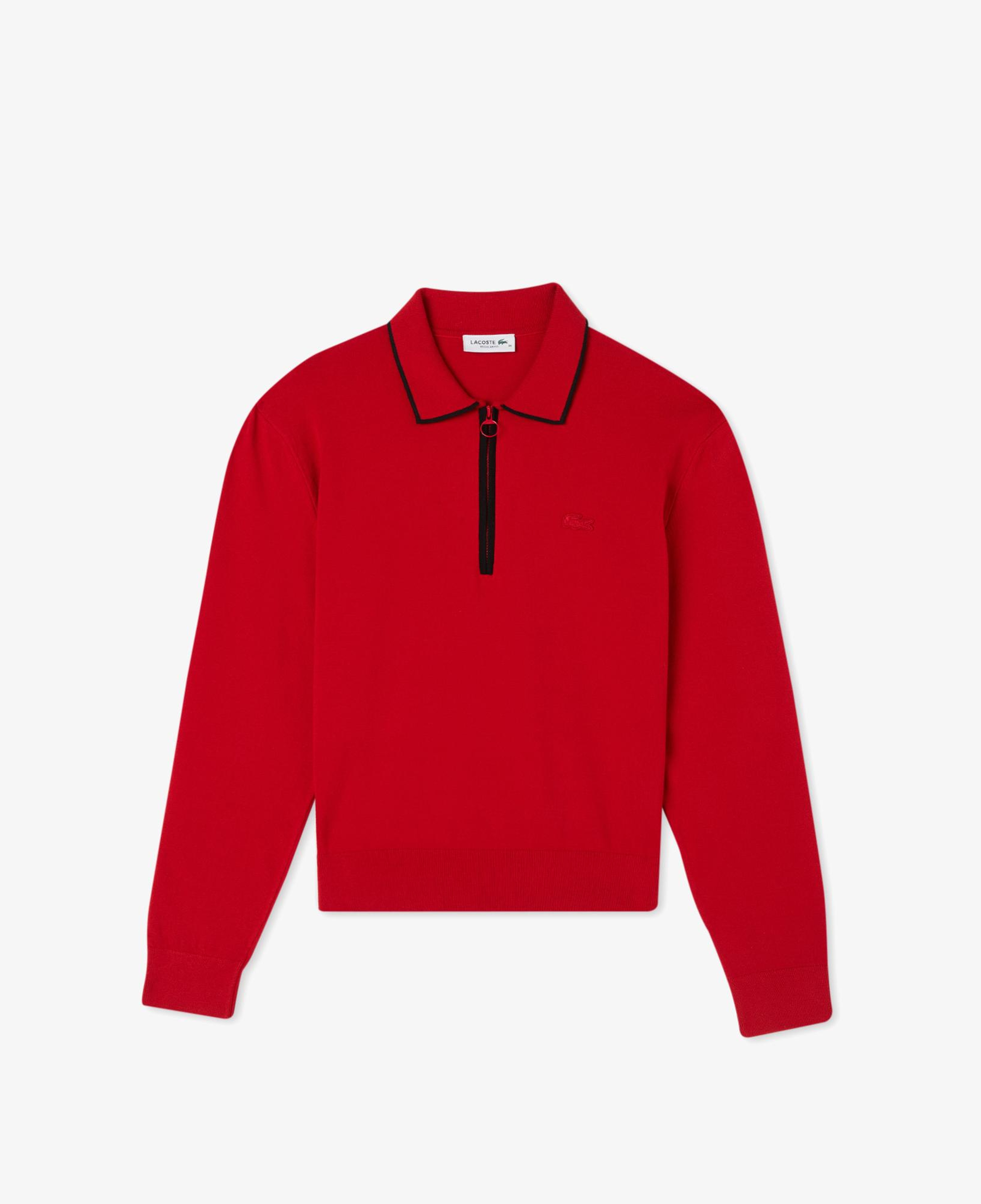 Lacoste Kadın Regular Fit Polo Yaka Kırmızı Kazak