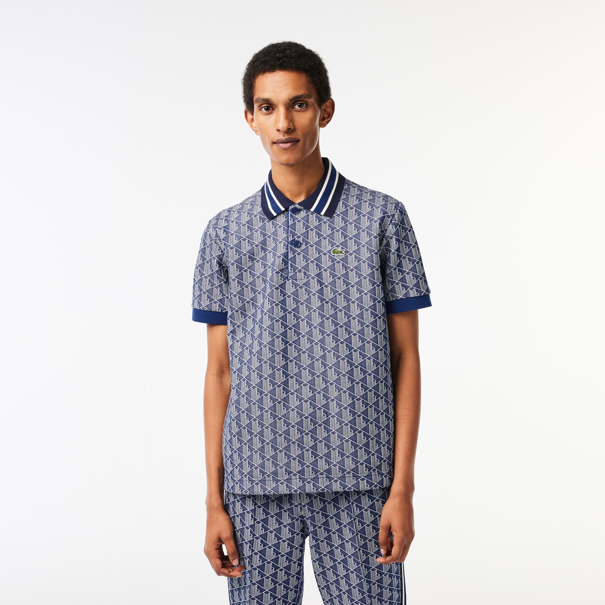 Lacoste Erkek Classic Fit Monogram Lacivert Polo