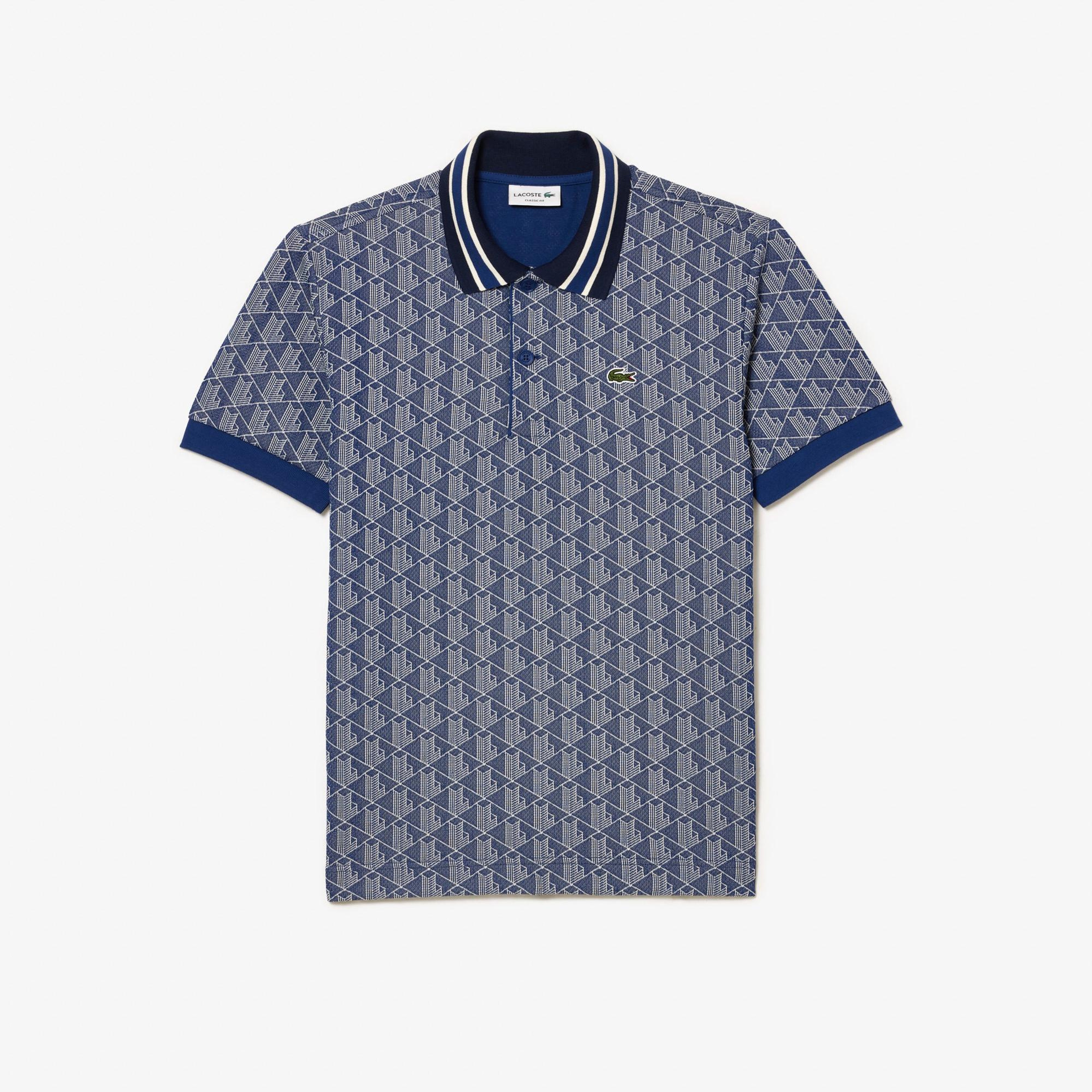 Lacoste Erkek Classic Fit Monogram Lacivert Polo