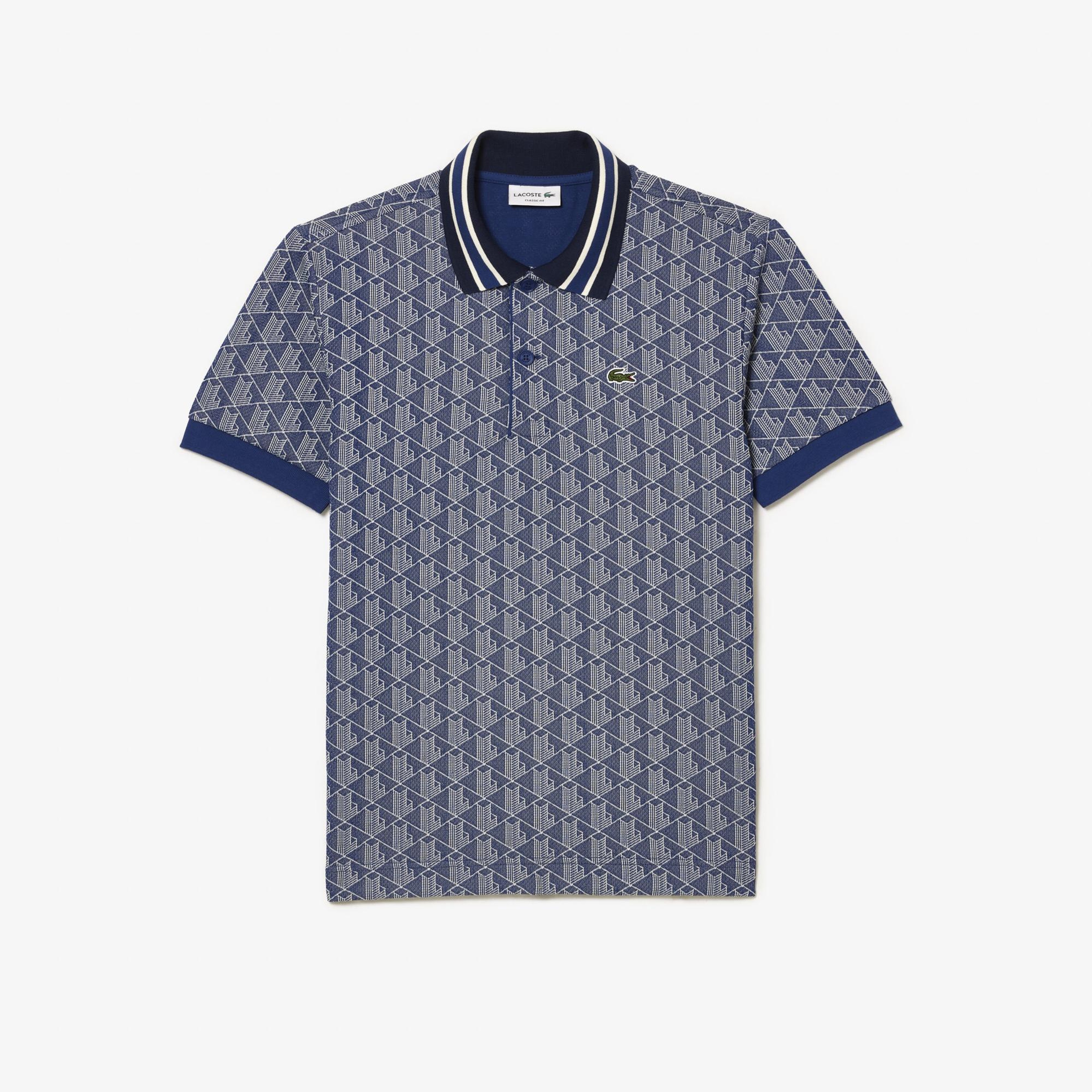 Lacoste Erkek Classic Fit Monogram Lacivert Polo