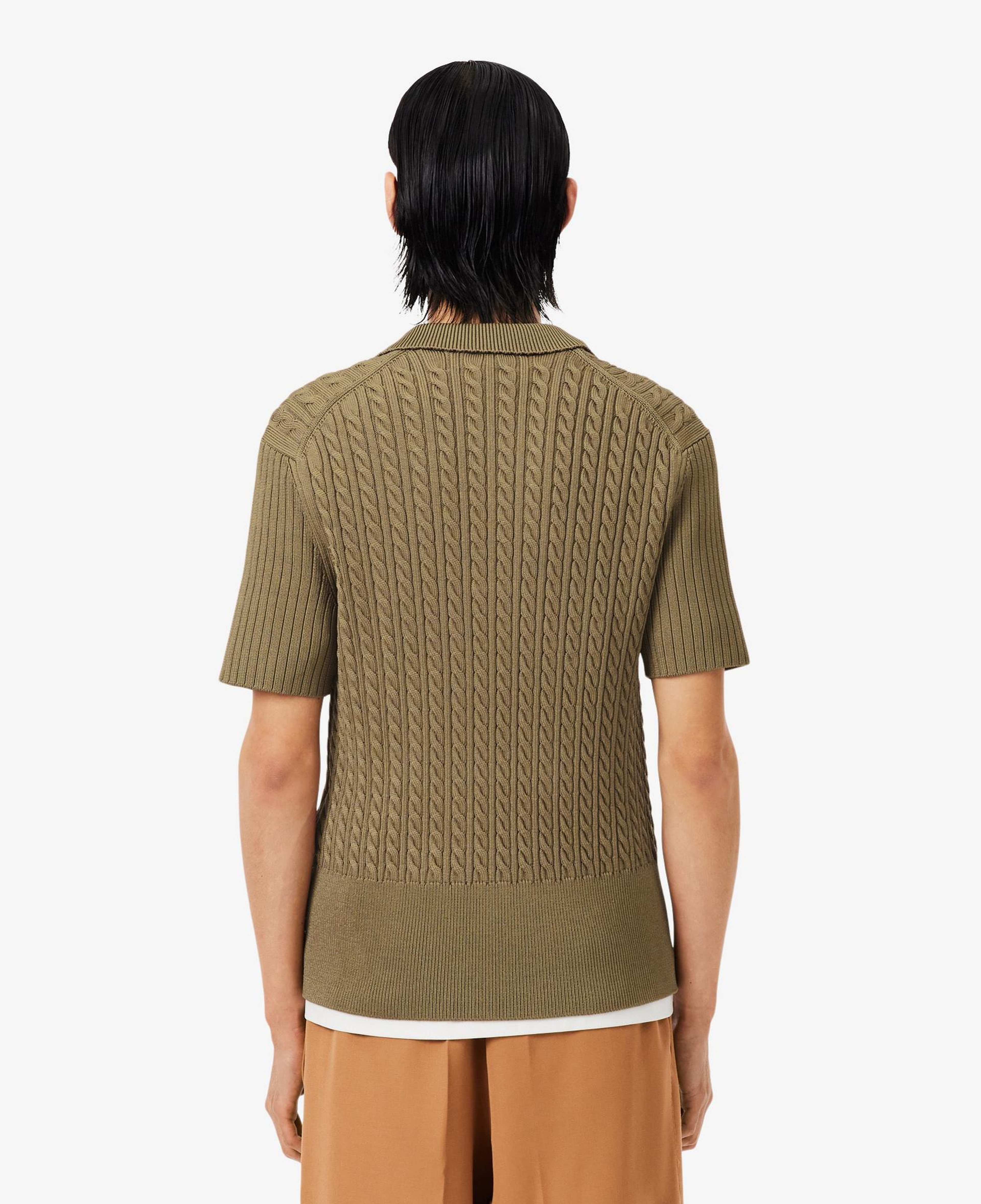 Lacoste Runway Erkek Slim Fit Kısa Kollu Bisiklet Yaka Kahverengi Triko