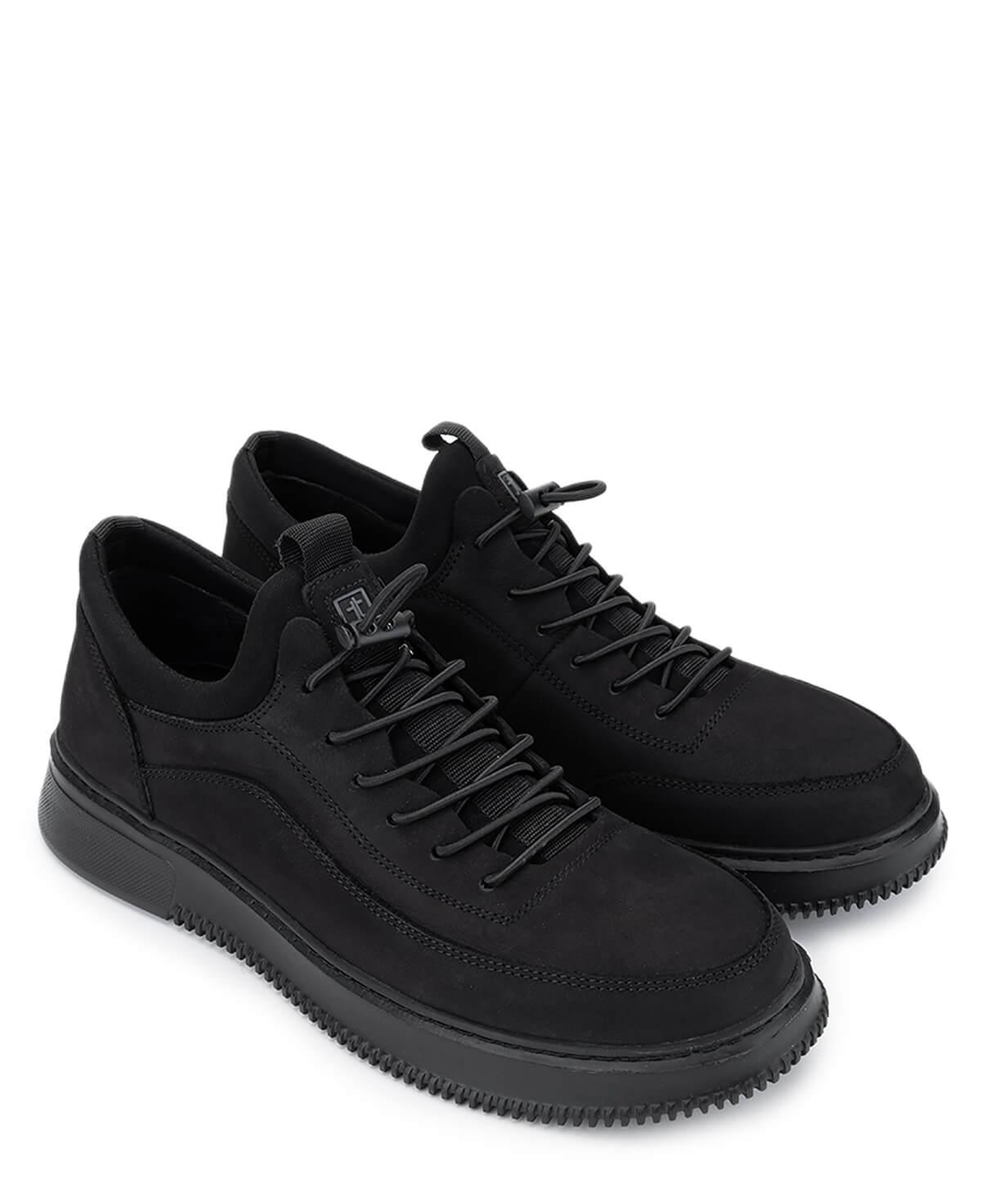 Tamer Tanca Erkek Hakiki Deri Siyah Nubuk Sneakers & Spor Ayakkabı