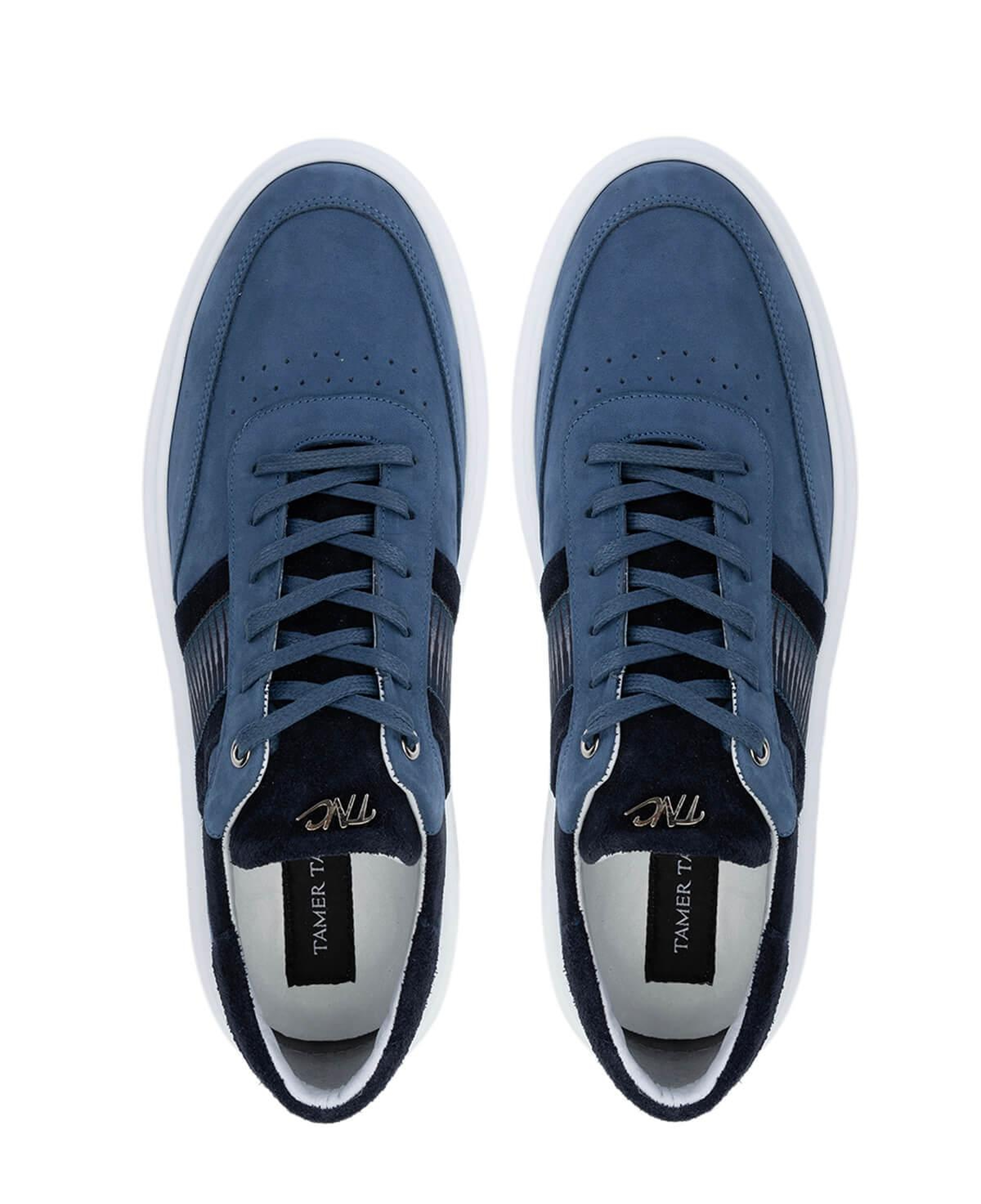 Tamer Tanca Erkek Hakiki Deri Mavi Sneakers & Spor Ayakkabı