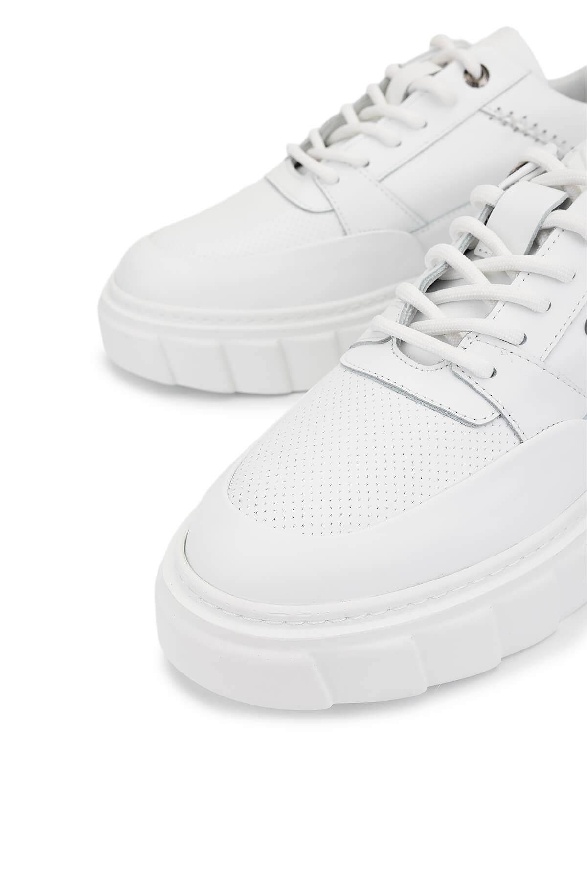 Tamer Tanca Erkek Hakiki Deri Beyaz Sneakers & Spor Ayakkabı