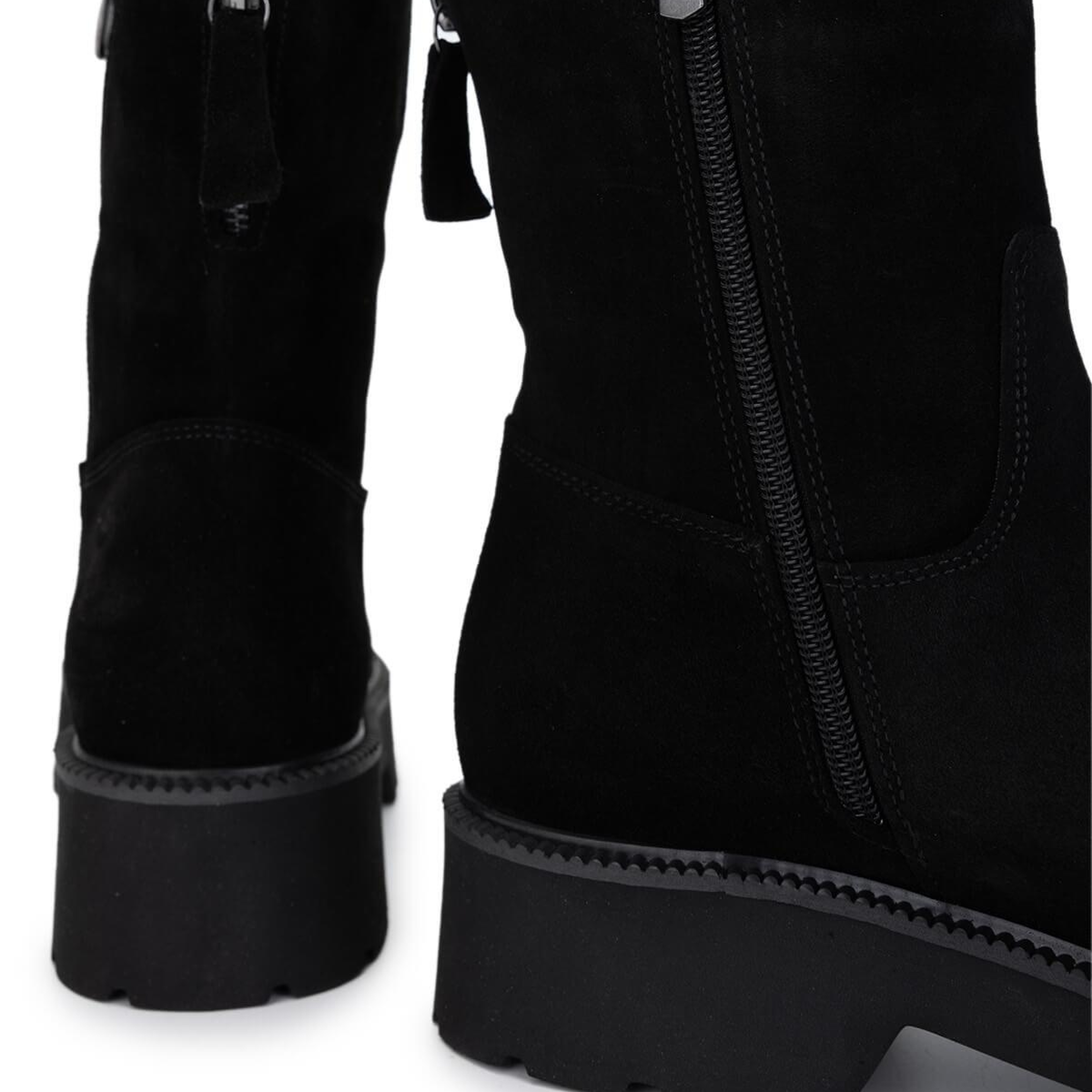 Tamer Tanca Kadın Hakiki Deri Siyah Süet Topuklu Bot