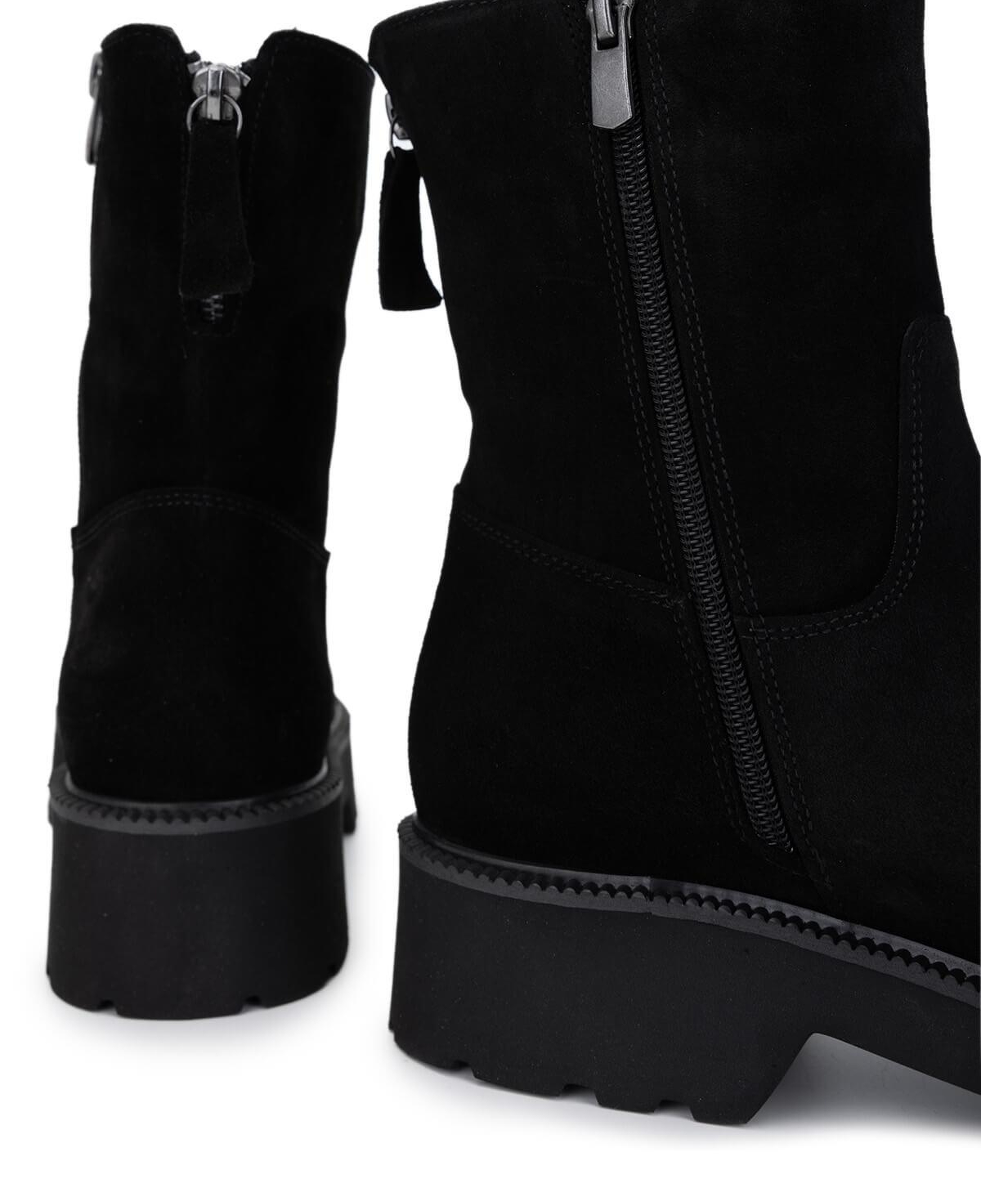 Tamer Tanca Kadın Hakiki Deri Siyah Süet Topuklu Bot