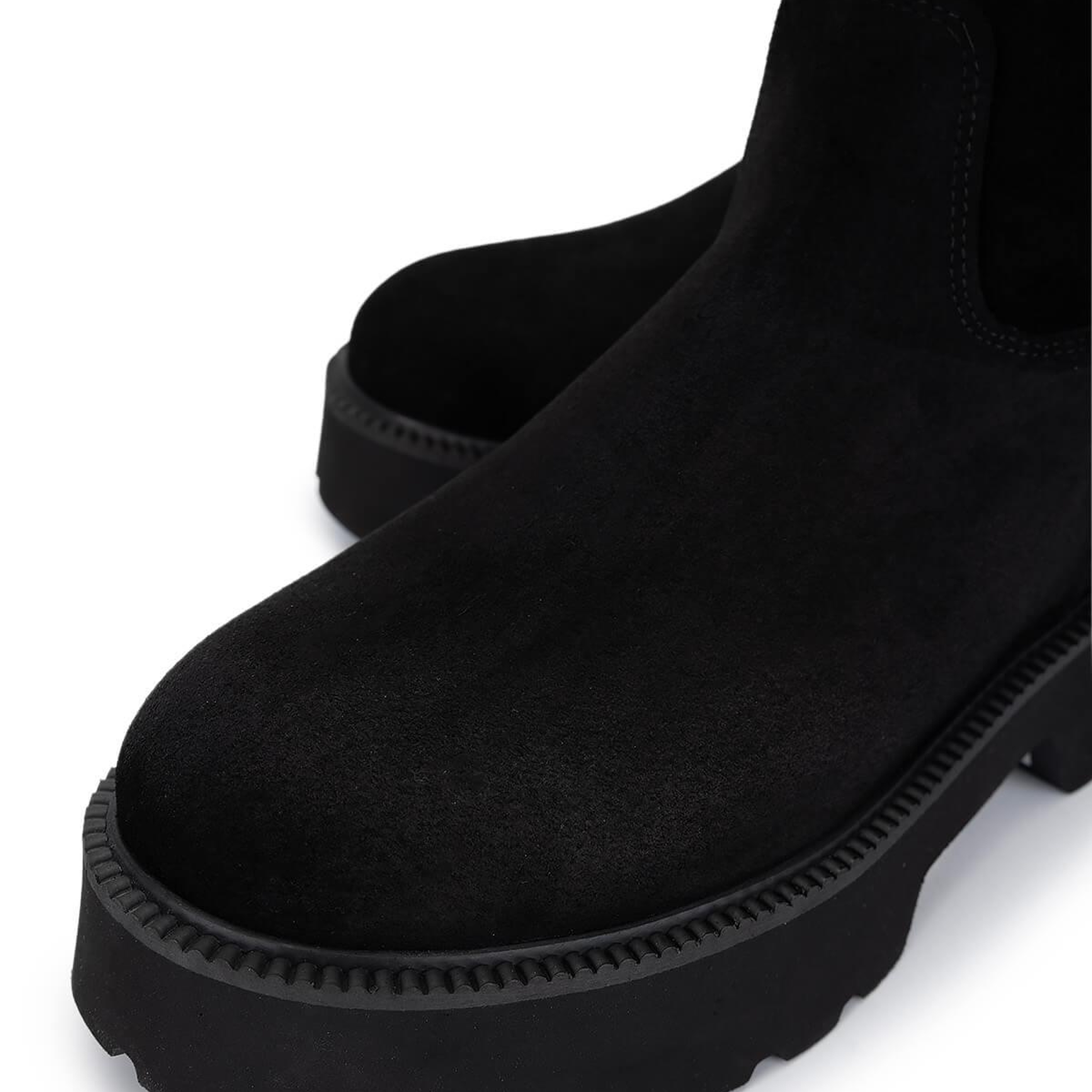 Tamer Tanca Kadın Hakiki Deri Siyah Süet Topuklu Bot