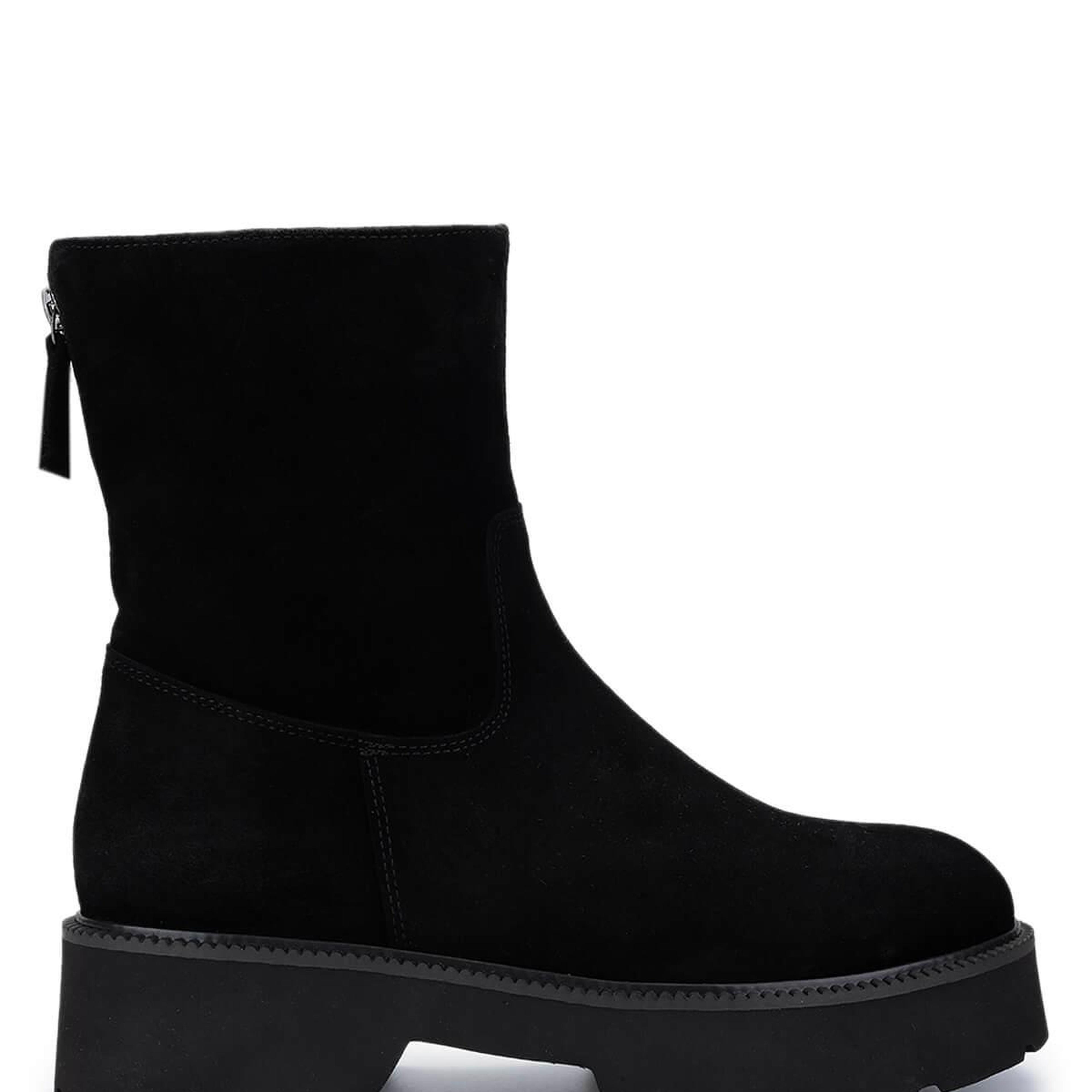 Tamer Tanca Kadın Hakiki Deri Siyah Süet Topuklu Bot