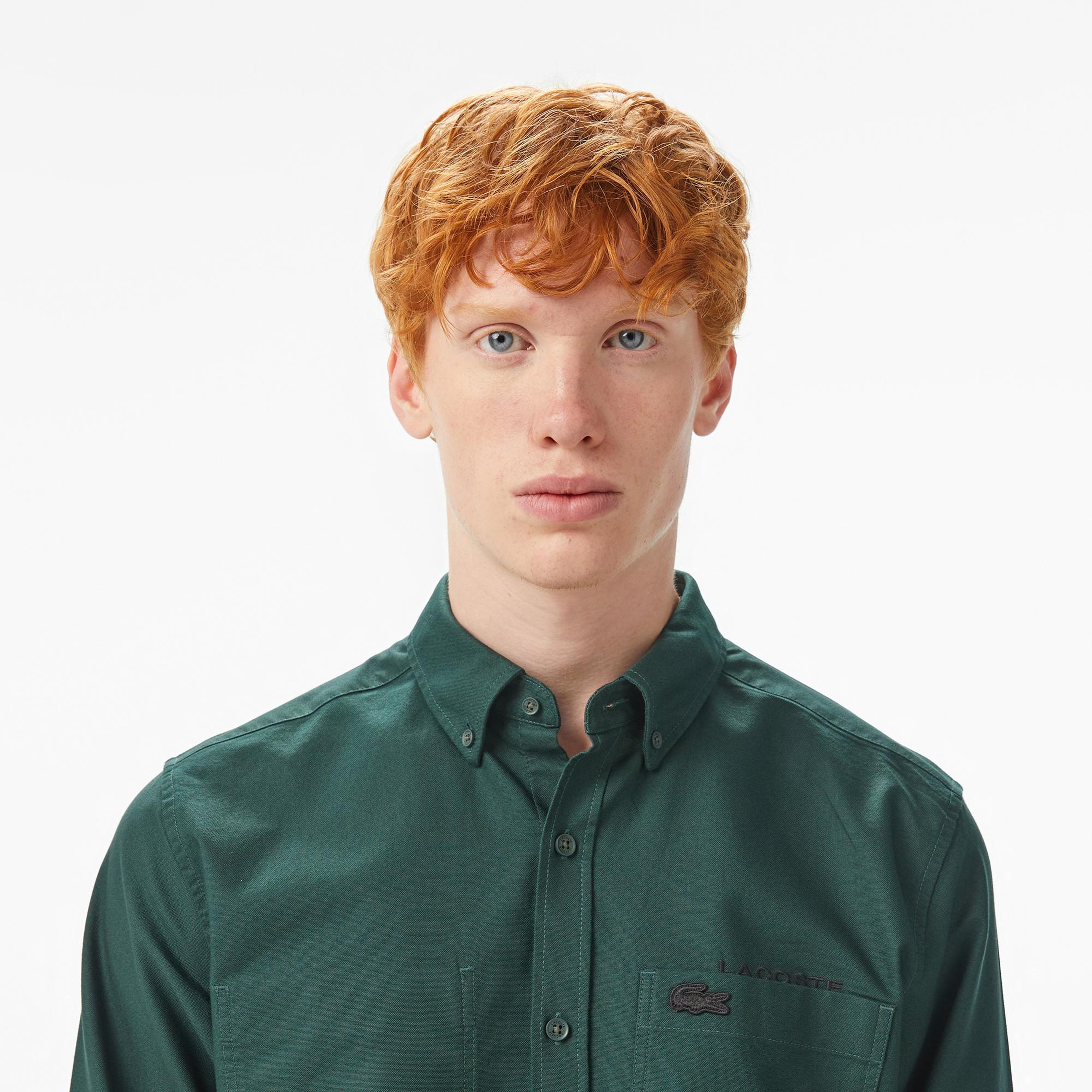 Lacoste Erkek Regular Fit Düğmeli Yaka Yeşil Gömlek