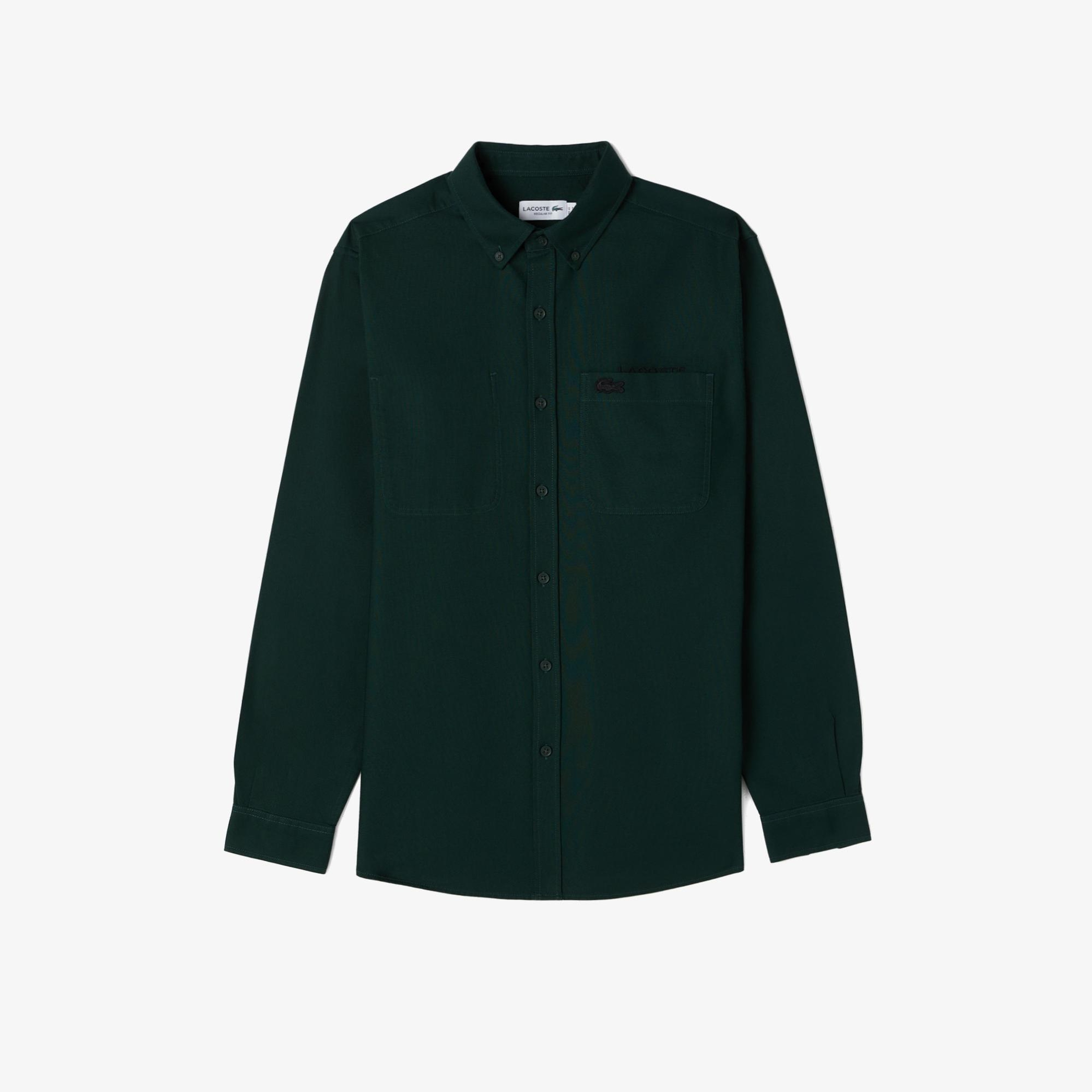 Lacoste Erkek Regular Fit Düğmeli Yaka Yeşil Gömlek