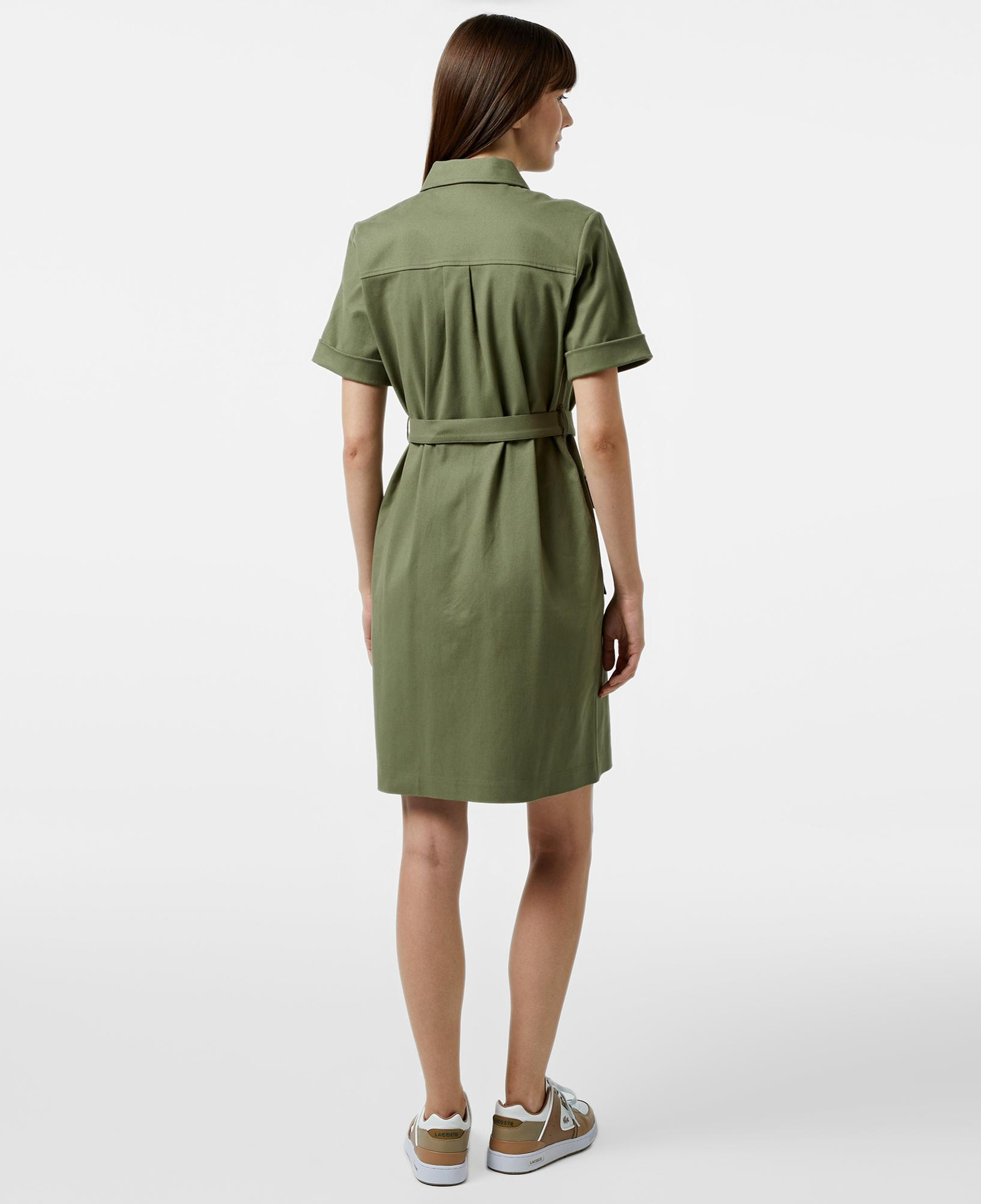 Lacoste Kadın Regular Fit Polo Yaka Haki Elbise