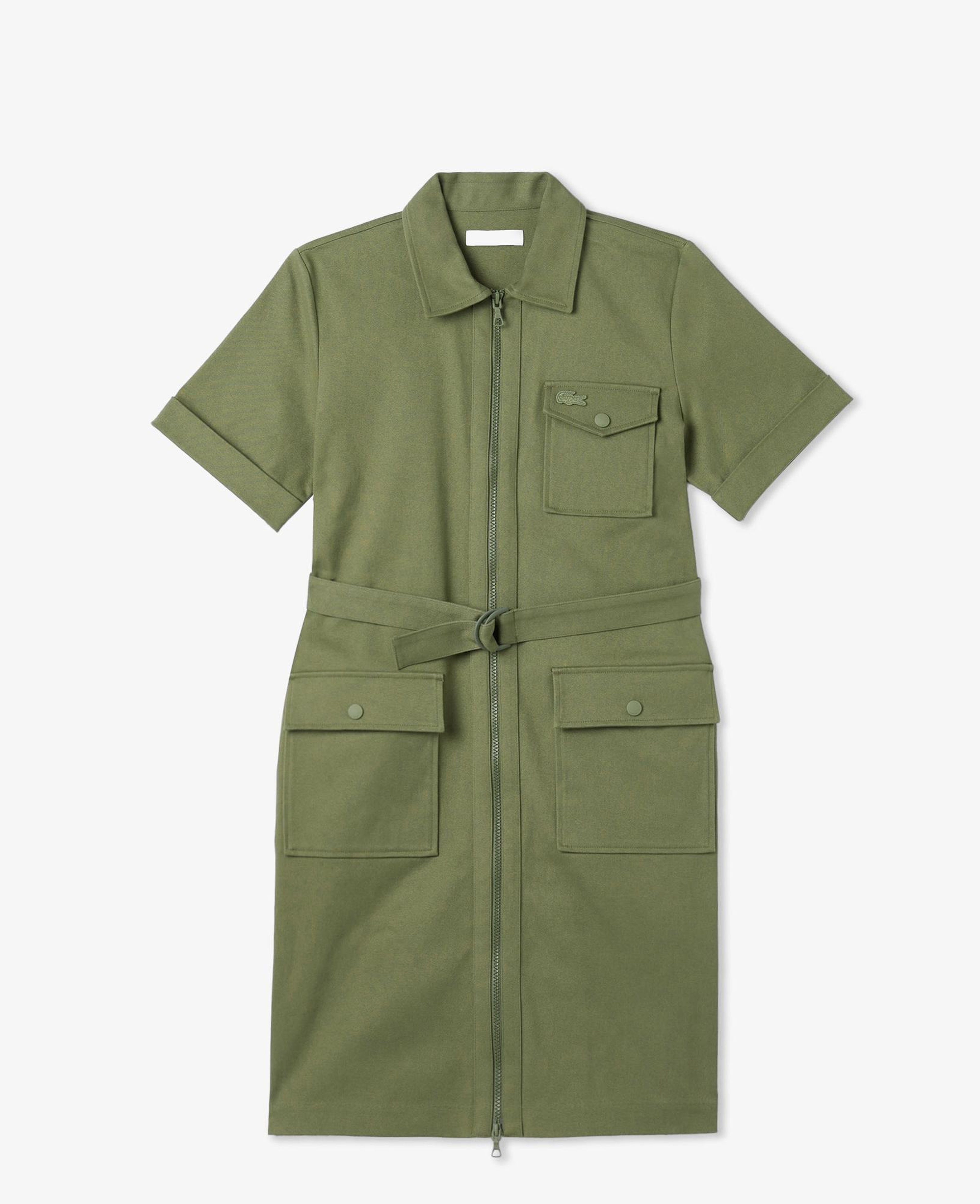 Lacoste Kadın Regular Fit Polo Yaka Haki Elbise