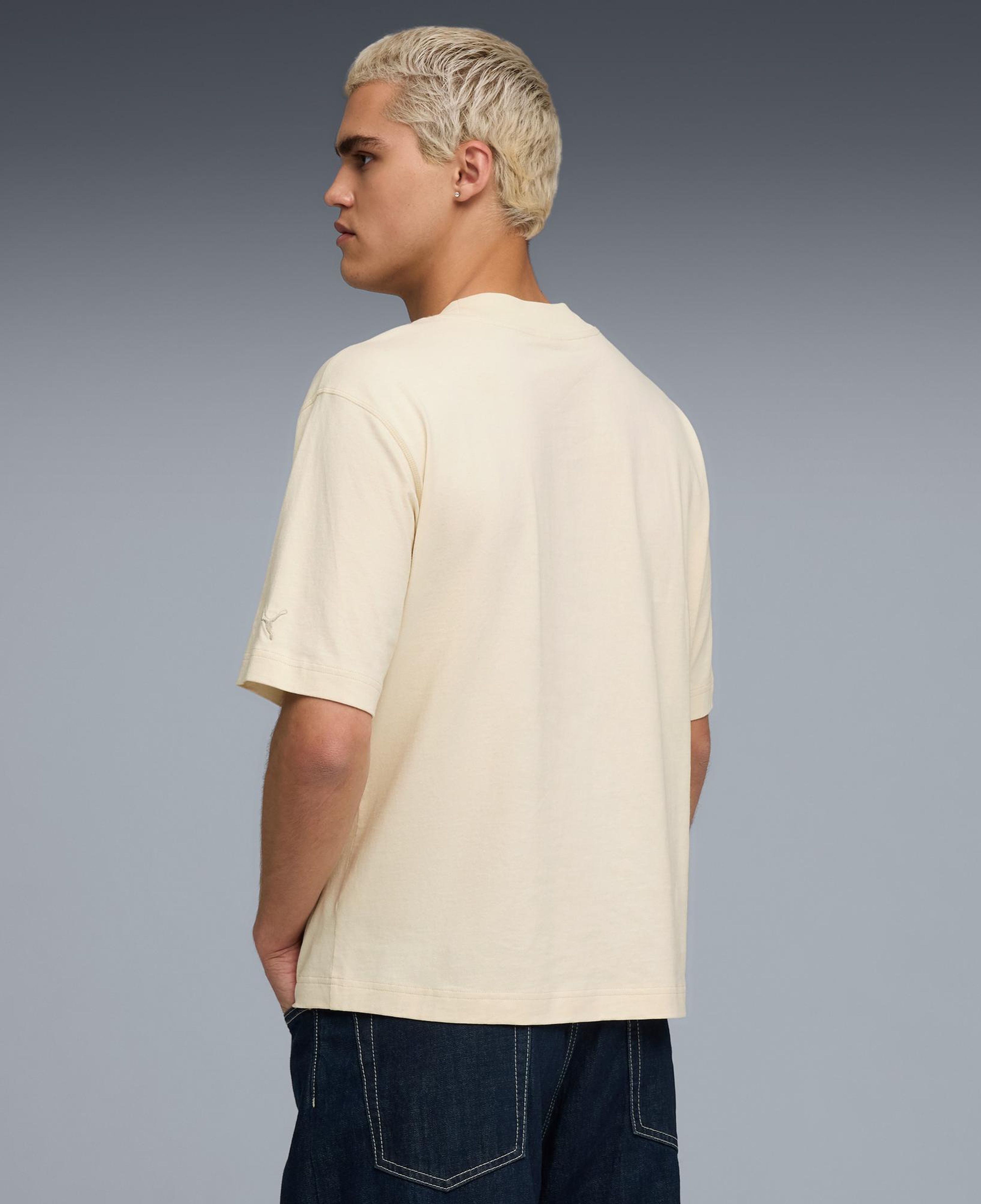 Puma Essentials Graphic Boxy Unisex Krem T-Shirt