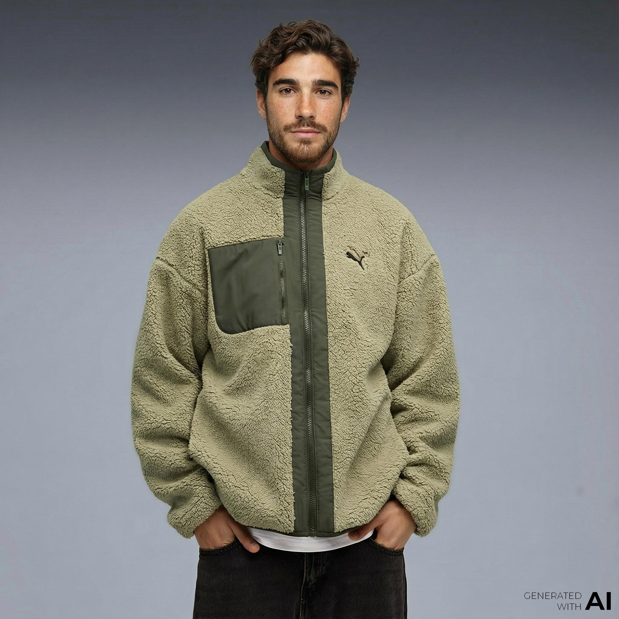 Puma Reversible Sherpa  Erkek Haki Ceket