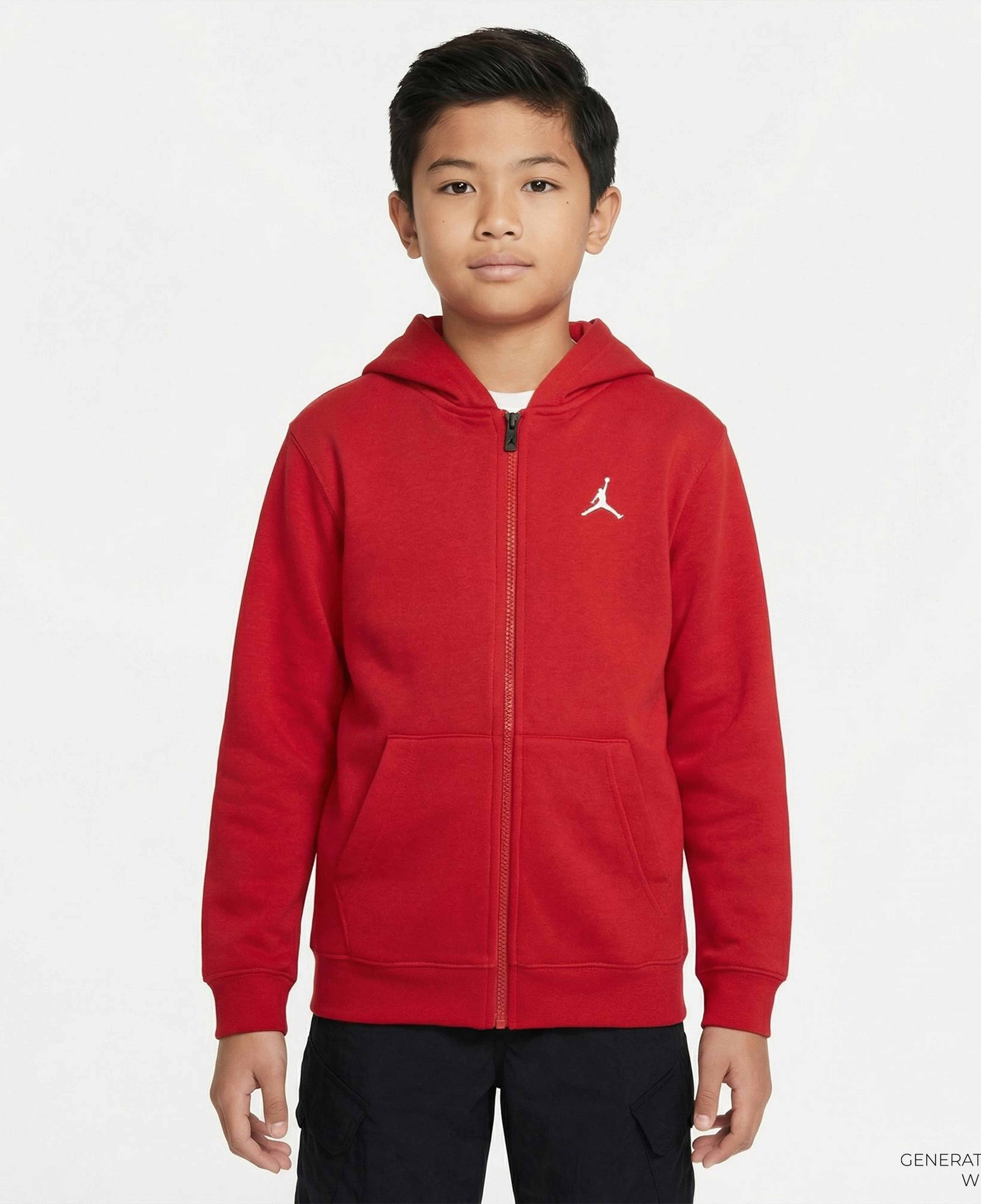 Jordan Brooklyn Çocuk Kırmızı Fermuarlı Sweatshirt