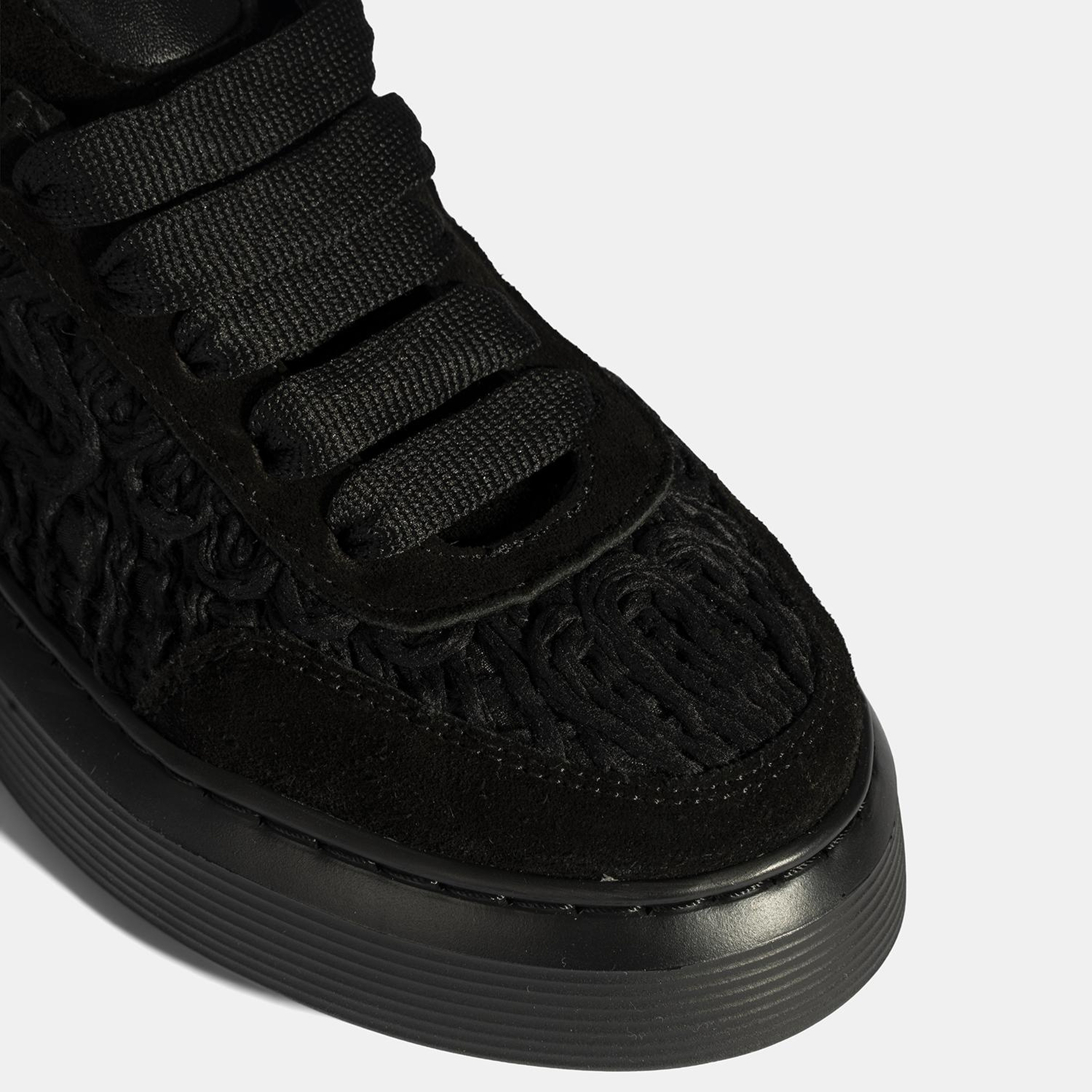 Kadın Siyah Bağcıklı Deri Sneaker