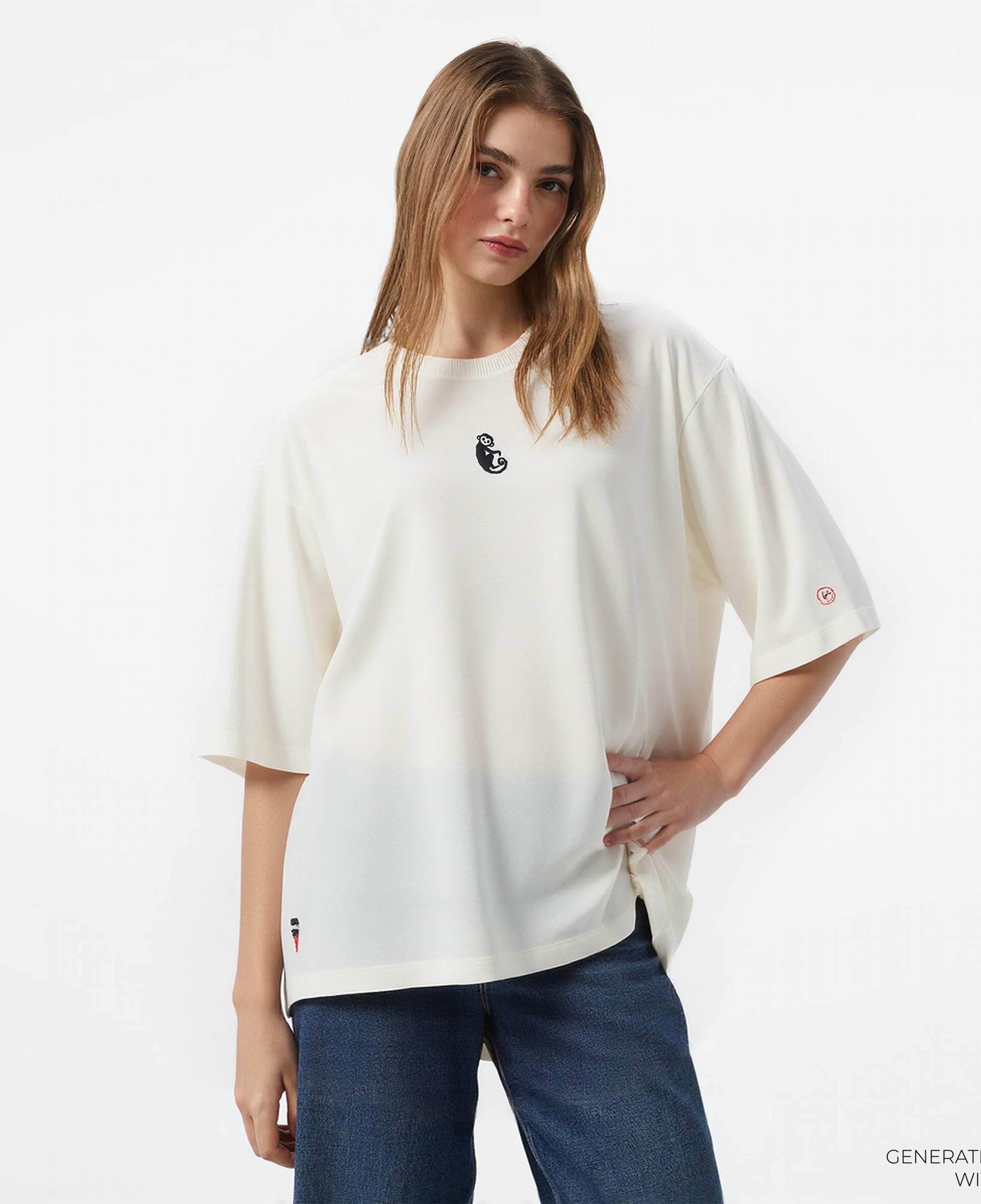 UNITED4 x Monkey Project We Are Family Unisex Beyaz T-Shirt