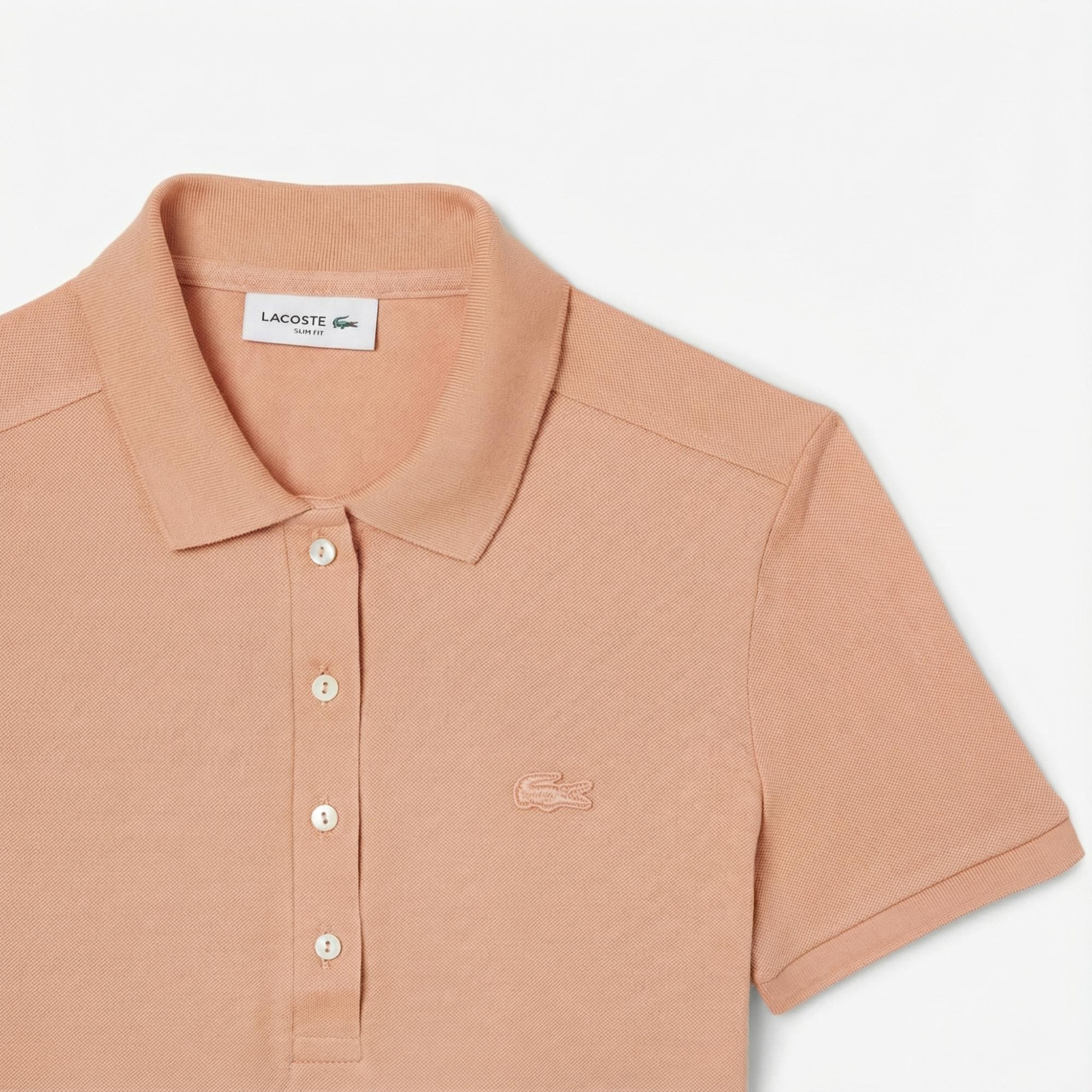 Lacoste L.12.D Kadın Slim Fit Kahverengi Polo