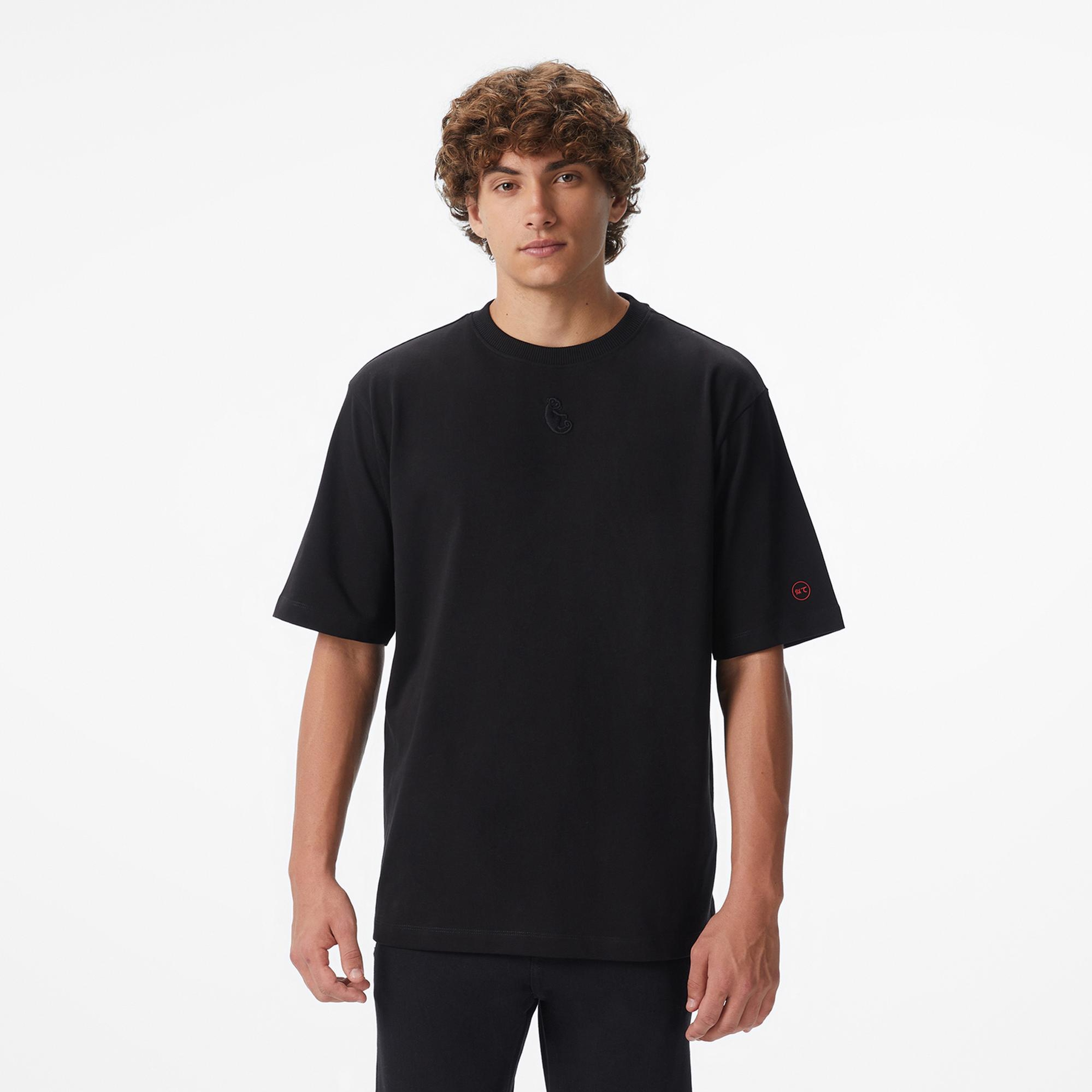 UNITED4 x Monkey Project 7 Rules Unisex Siyah T-Shirt