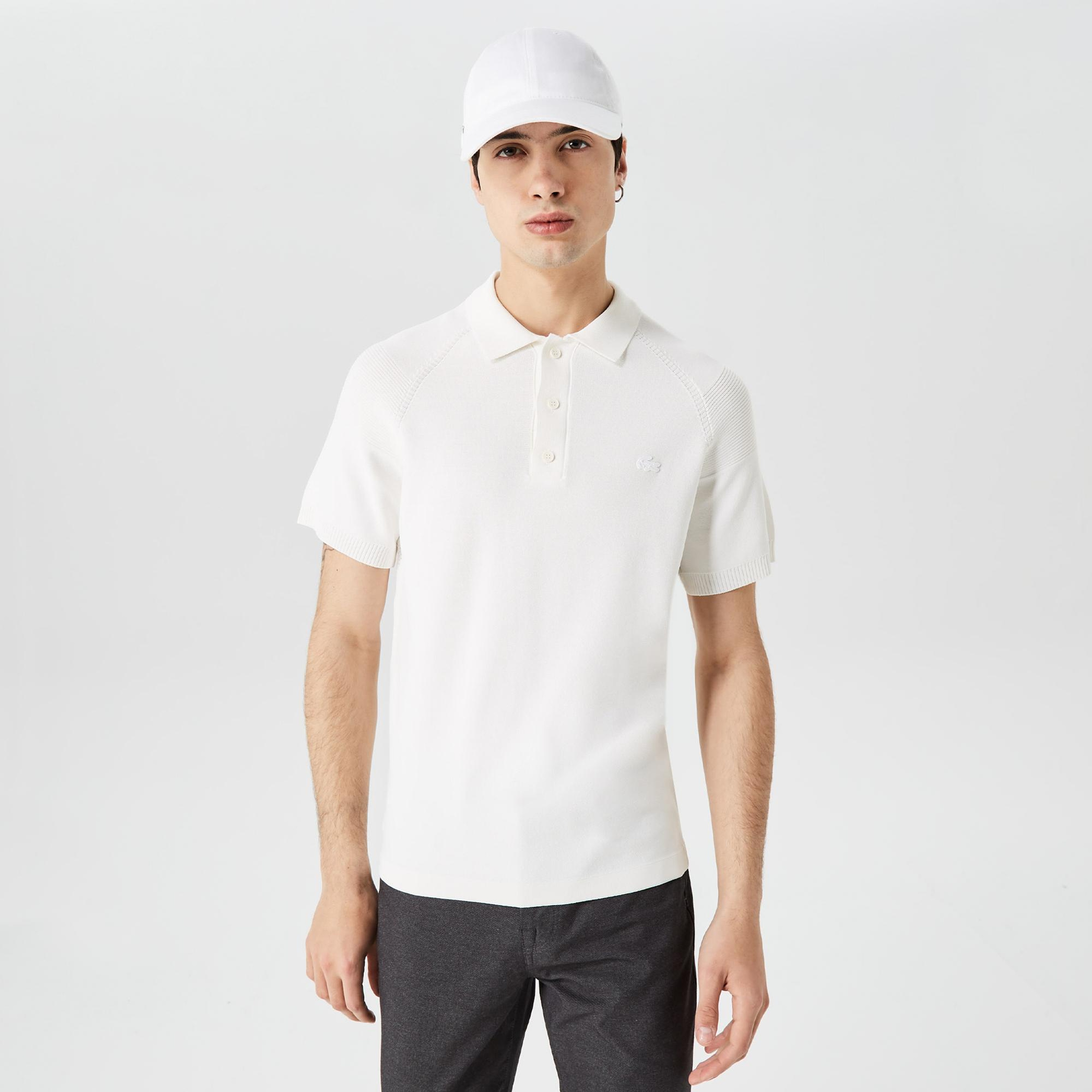 Lacoste Erkek Regular Fit Kısa Kollu Polo Yaka Beyaz Triko