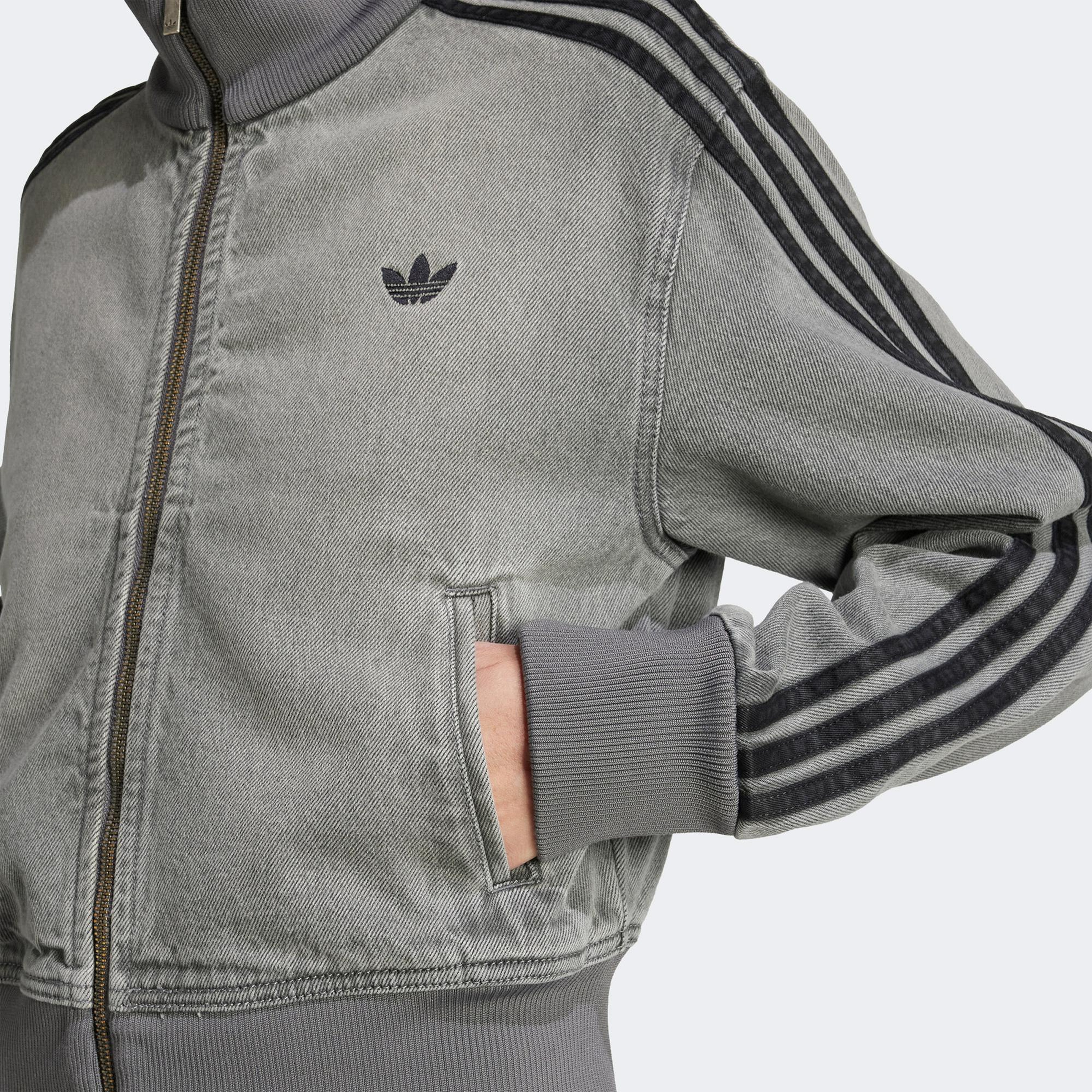 adidas Adicolor Denim Kadın Gri Kot Hırka