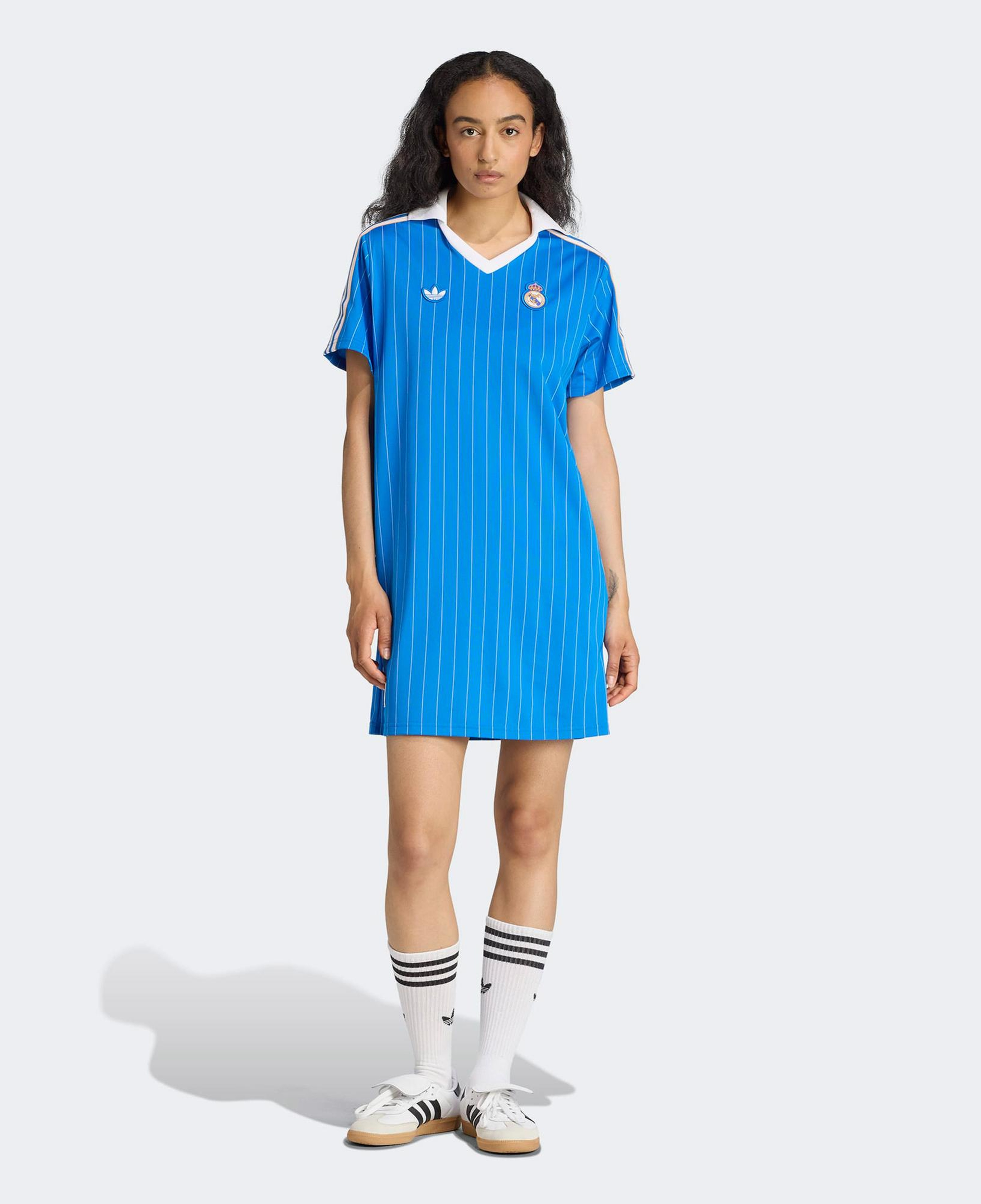 adidas Real Madrid Terrace Icons Kadın Mavi Elbise