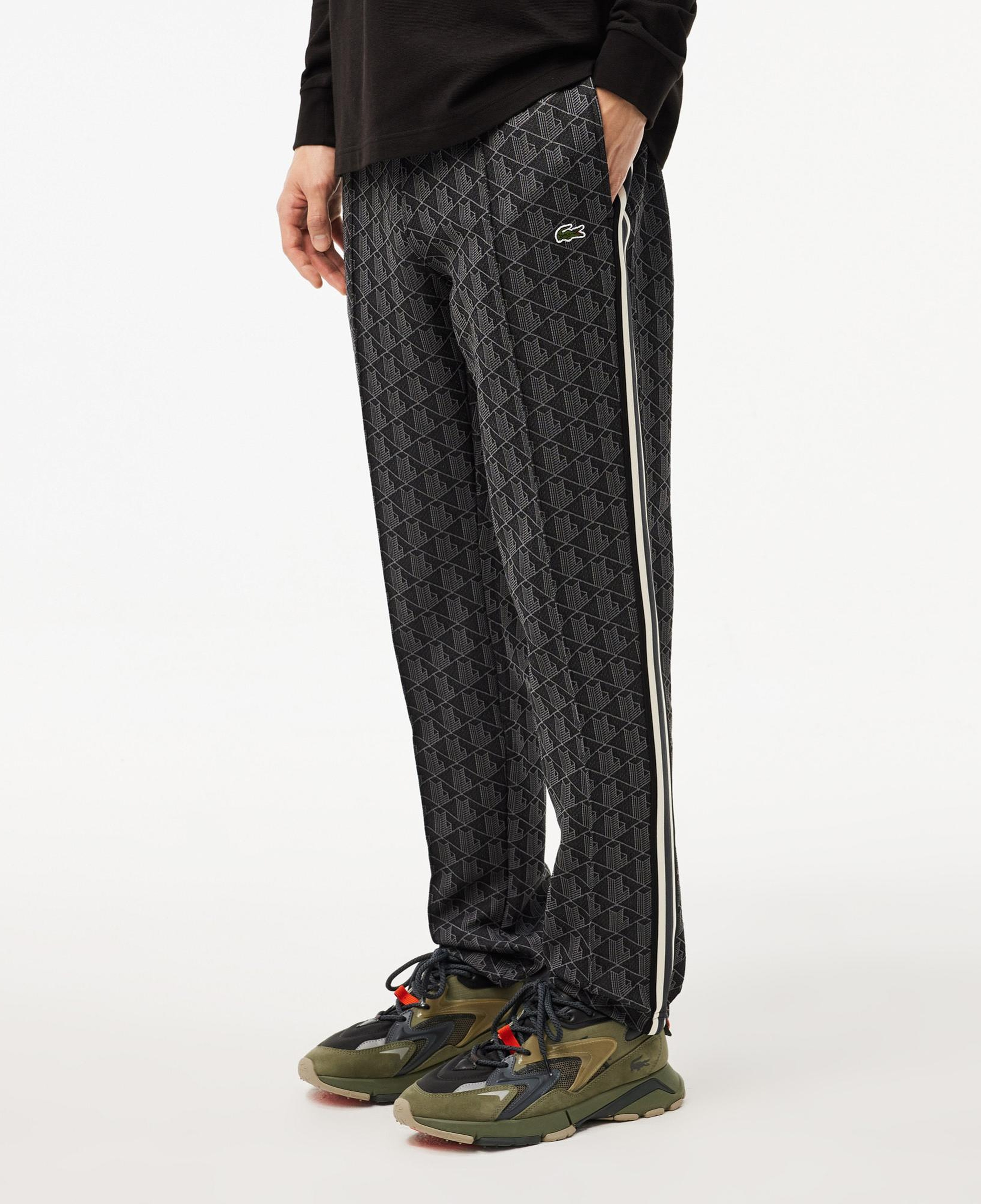 Lacoste Paris Erkek Regular Fit Monogram Siyah Eşofman Altı