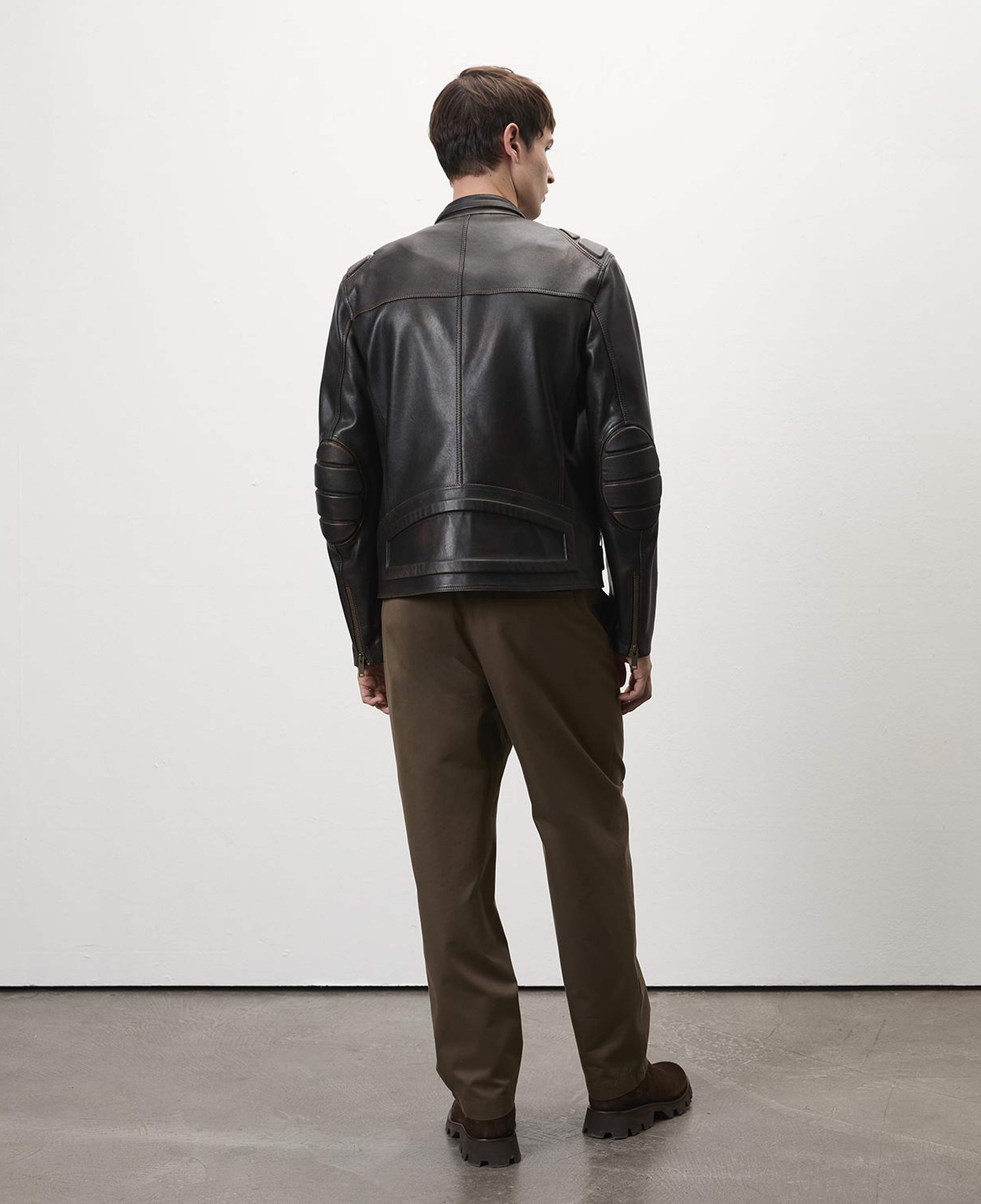 Edessa Gri Erkek Deri Mont