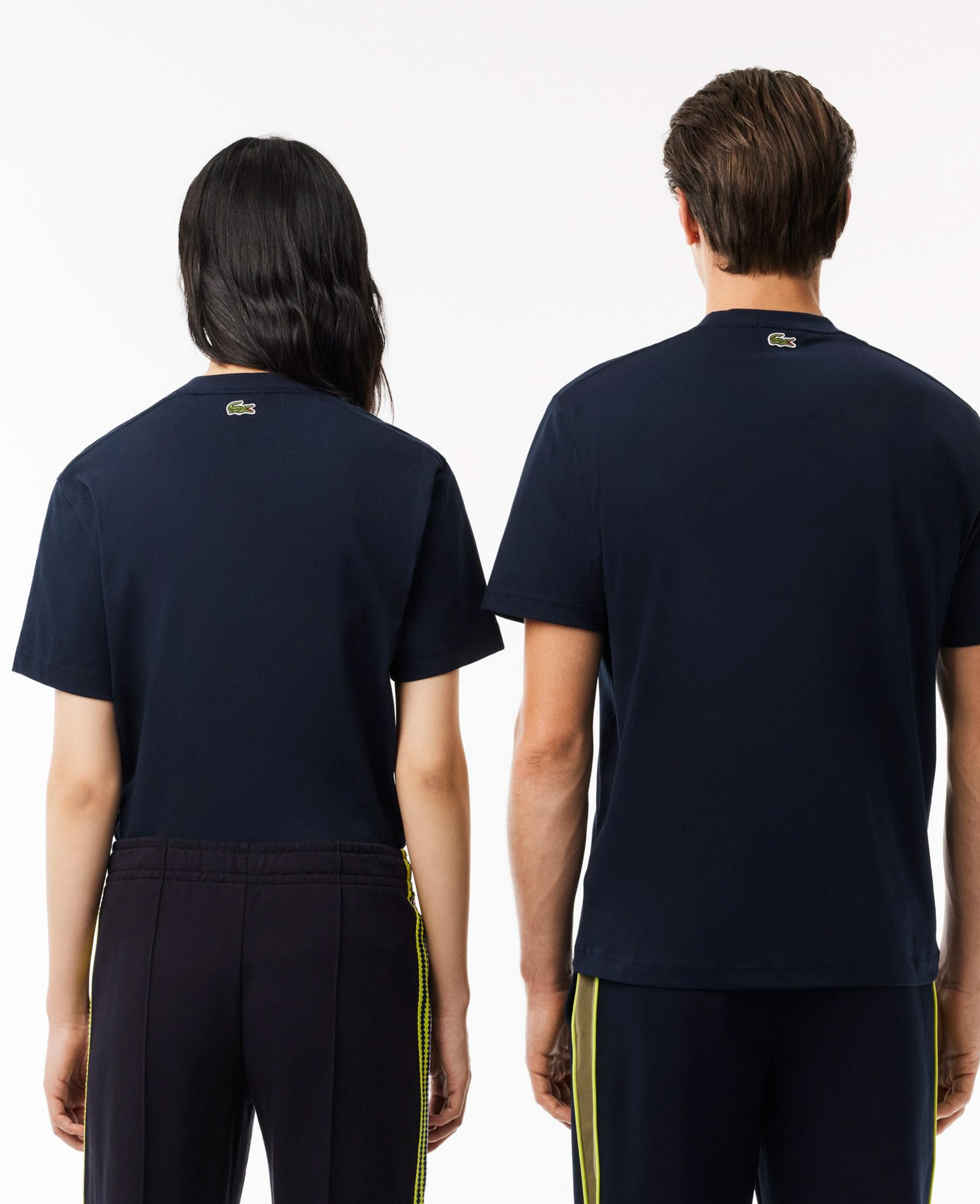 Lacoste Unisex Bisiklet Yaka Baskılı Lacivert T-Shirt